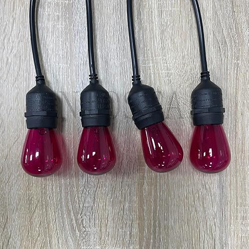 Miniatura 4 de 15 bombillas de repuesto S14, rosa transparente, incandescente de 11 W, base mediana E26