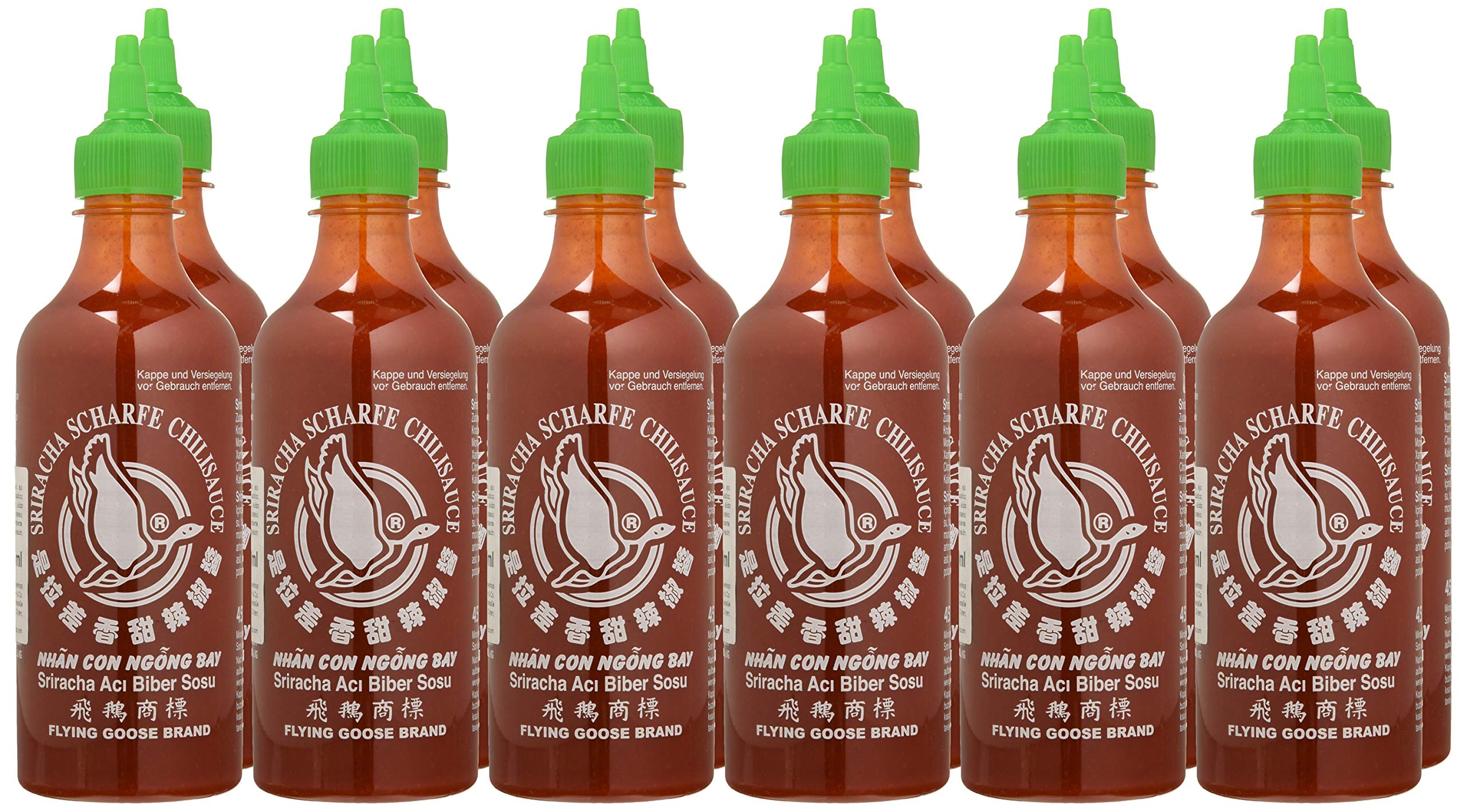 Flying Goose Salsa Sriracha - Paquete de 12 x 525 gr - Total: 6300 gr