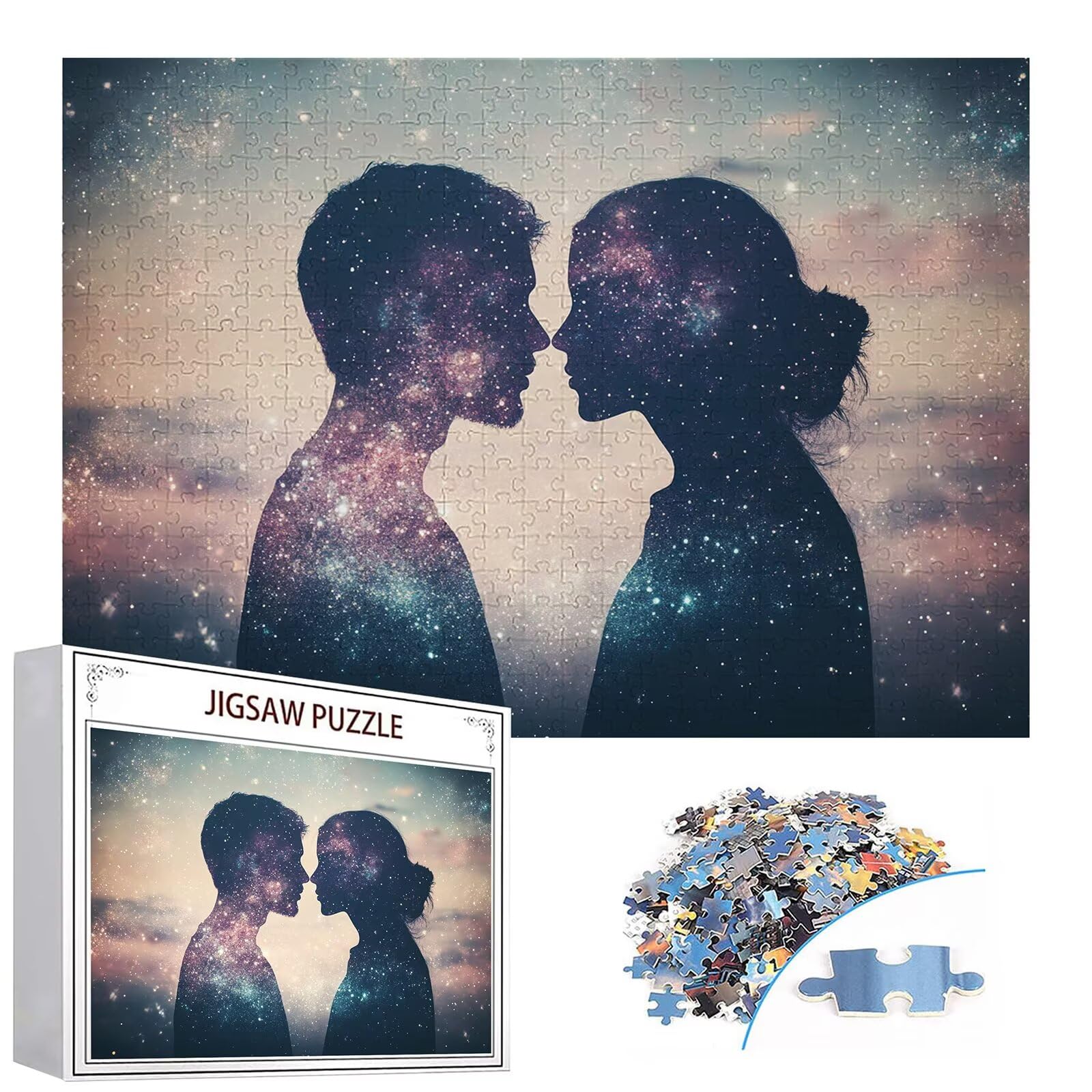 Puzzle 2000 Pezzi Coppia Puzzle Adulti Sfida Impossibili Jigsaws Sogno Classica 3D Pattern Art Jigsaws per Divertimento Adulti e Bambina, Gioco Familiare, Festa Aziendale, Amore e Amico 100x70cm C-607
