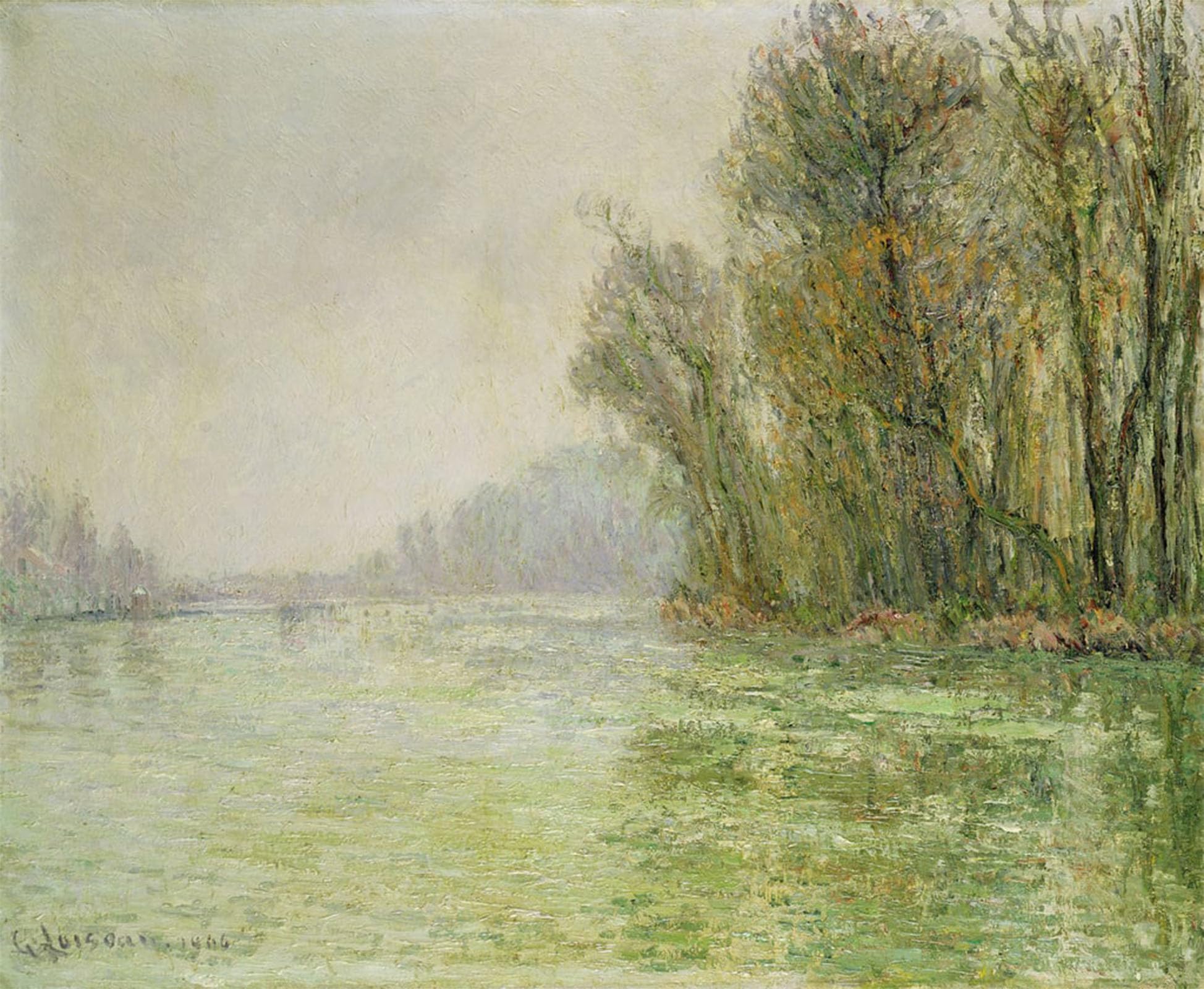 ARTXLXXBN Famous Art Print Poster Vintage Wall Art the Oise in Winter by Gustave Loiseau Canvas Art Poster for Home Decor 60x90cm