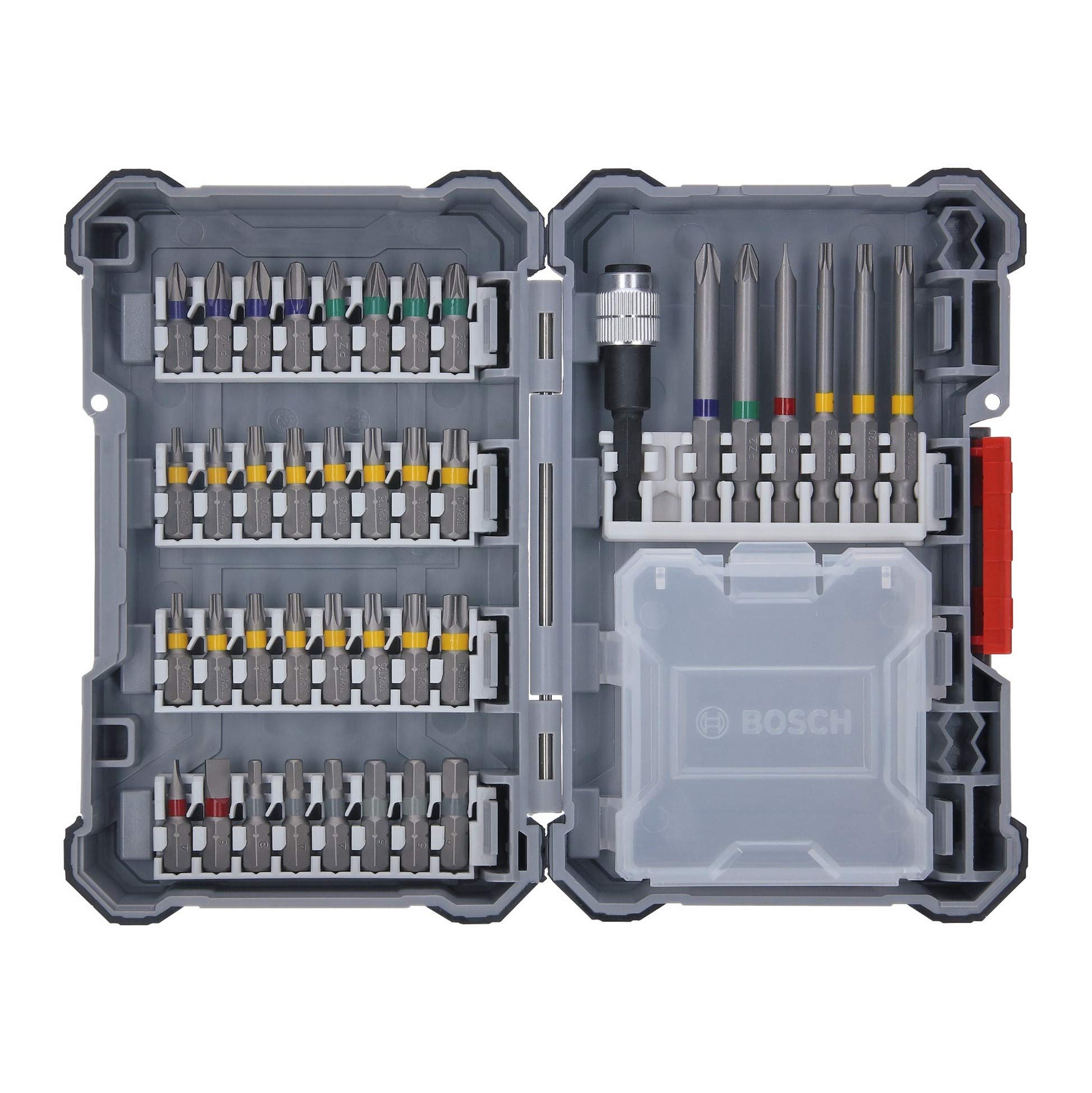 Bosch Professional 18V System Akku Schlagbohrschrauber GSB 18V-21 (inkl. 2x 2.0Ah Akku, 40tlg. Zubehör Set, L-BOXX) - Amazon Exclusive