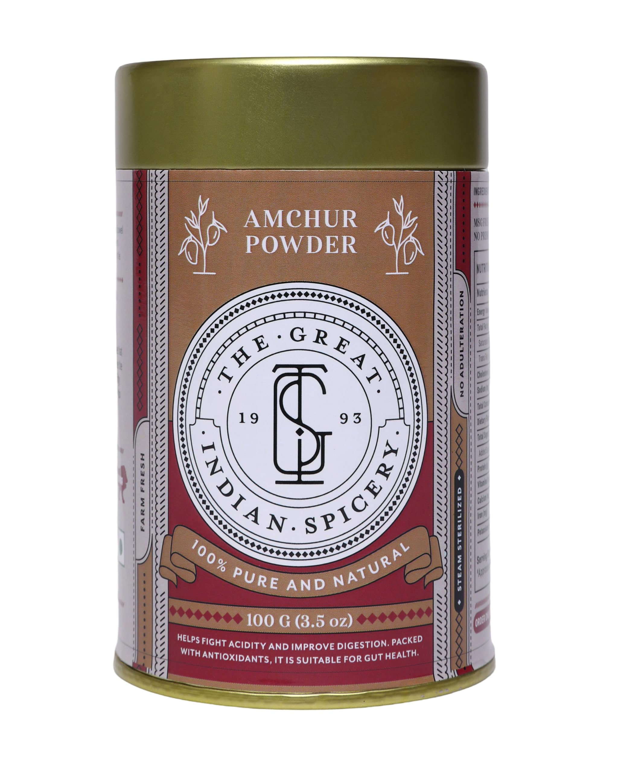 The Great Indian Spicery | Amchur Powder | 100gm Tin – 100% Pure & Natural, Farm Fresh, Non-Adulterated, Antioxidant-Rich for Gut Health & Digestion – Perfect for Chutneys & Curries-image-9