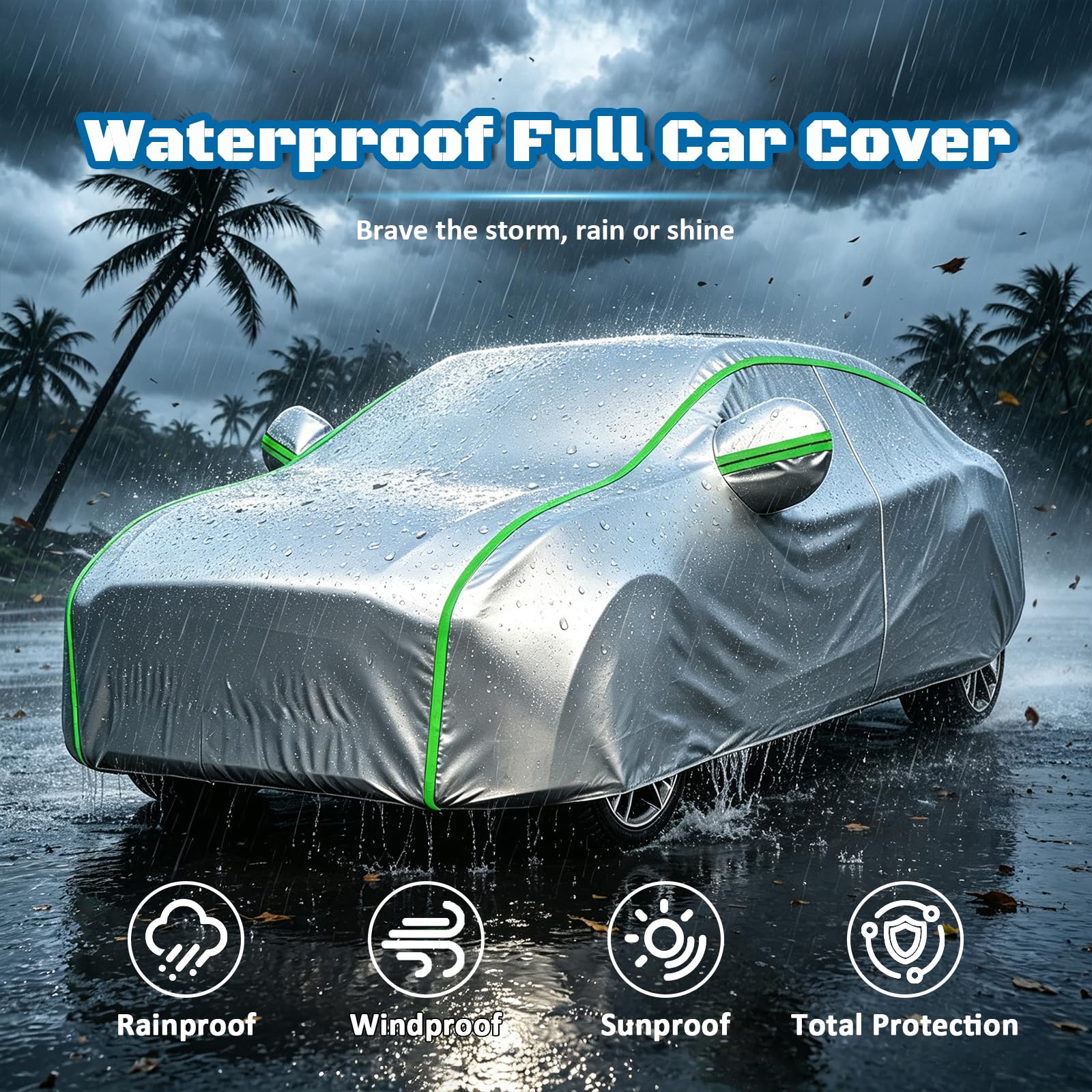Copri Auto per Chery Omoda 5 Funda,Copertura Auto Resistente ad Acqua Polvere Neve Sole Freddo, Strisce Riflettenti Tutte Le Stagioni