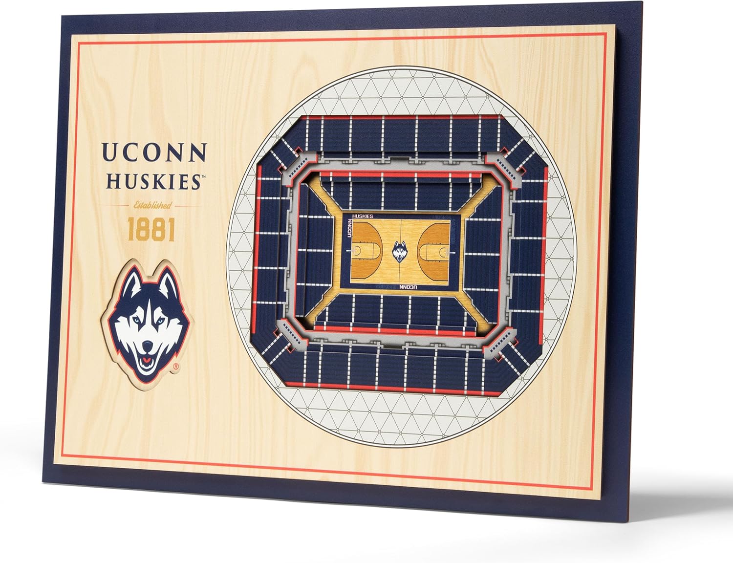 YouTheFan NCAA BB Connecticut Huskies 5-Layer StadiumView 3D Wall Art