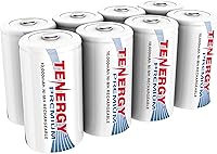 Vista 10 de Tenergy Combo: 4 baterías recargables de tamaño D premium de alta capacidad 10000mAh NiMH - Certificado UL