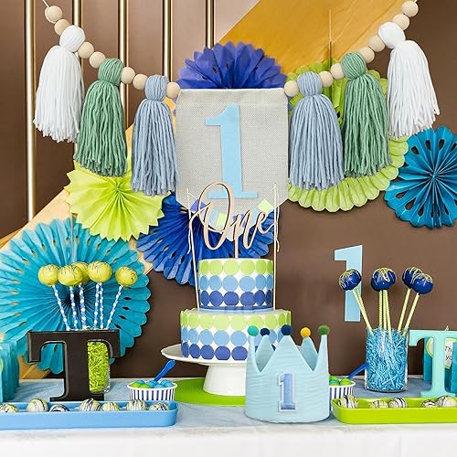 Vista 72 de Juego de decoración de primera fiesta con diseño de margaritas bohemias para silla de bebé, decoración de primera fiesta con adorno de pastel hecho