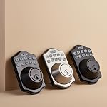 Amazon Basics Electronic Keypad Deadbolt Door Lock with Touch-Control Keyless Entry, keyless entry door lock, Keyed Entry Option, Traditional, Satin Nickel, 1-Pack