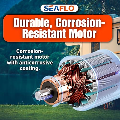 Miniatura 8 de SEAFLO Kit de bomba de lavado de cubierta de lavado serie 55, 12 V, 5.5 GPM, 70 PSI, 4 años de garantía para caravana, RV, barco, marina y yate