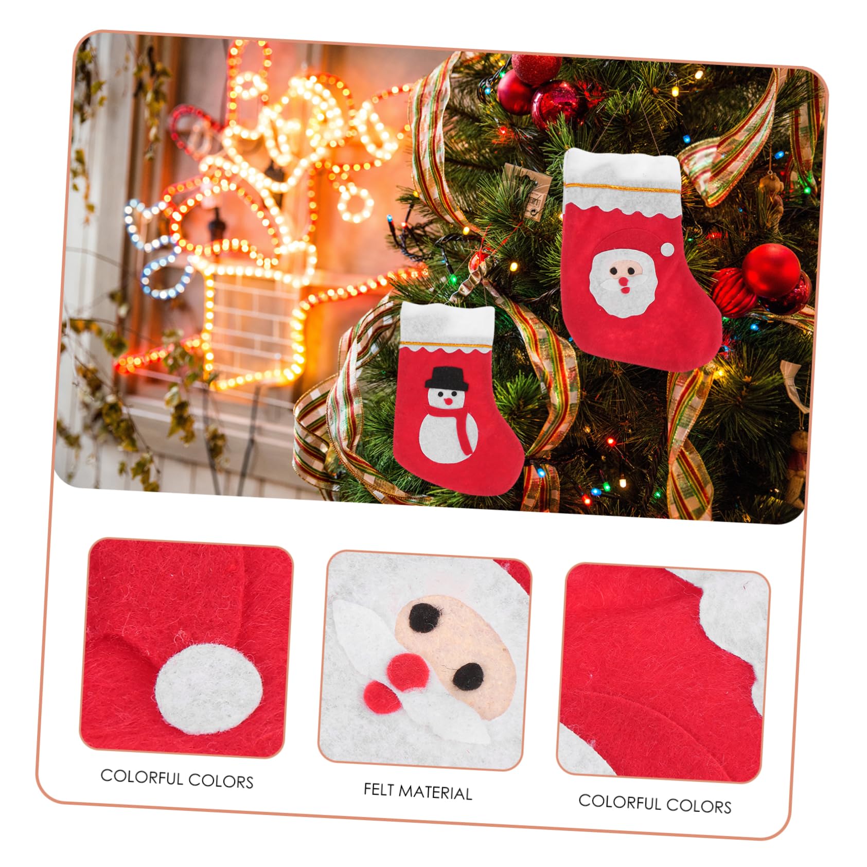 Cabilock 3 Sätze Weihnachtsstrumpf Goodie Bag Weihnachtsstrümpfe Mit Namen Weihnachtsmann-leinenbeutel Weihnachtsdekoration Kleine Hessische Taschen Weihnachten Kordelzug Stoff Stück * 3