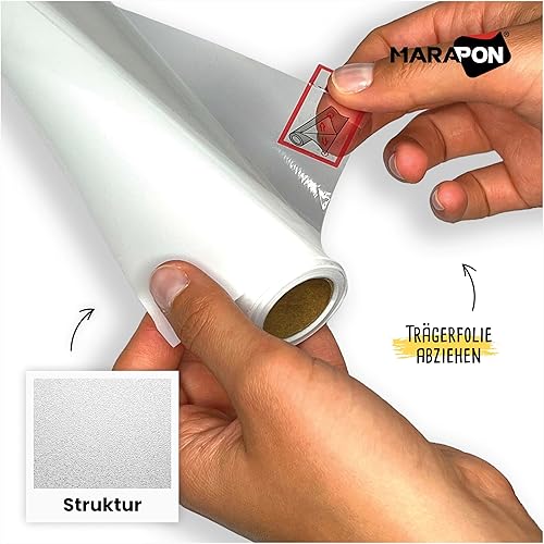 Miniatura 5 de MARAPON Película de privacidad para ventana, película estática blanca para ventana 23.6 x 78.7 pulgadas Película de ventana de alta privacidad -