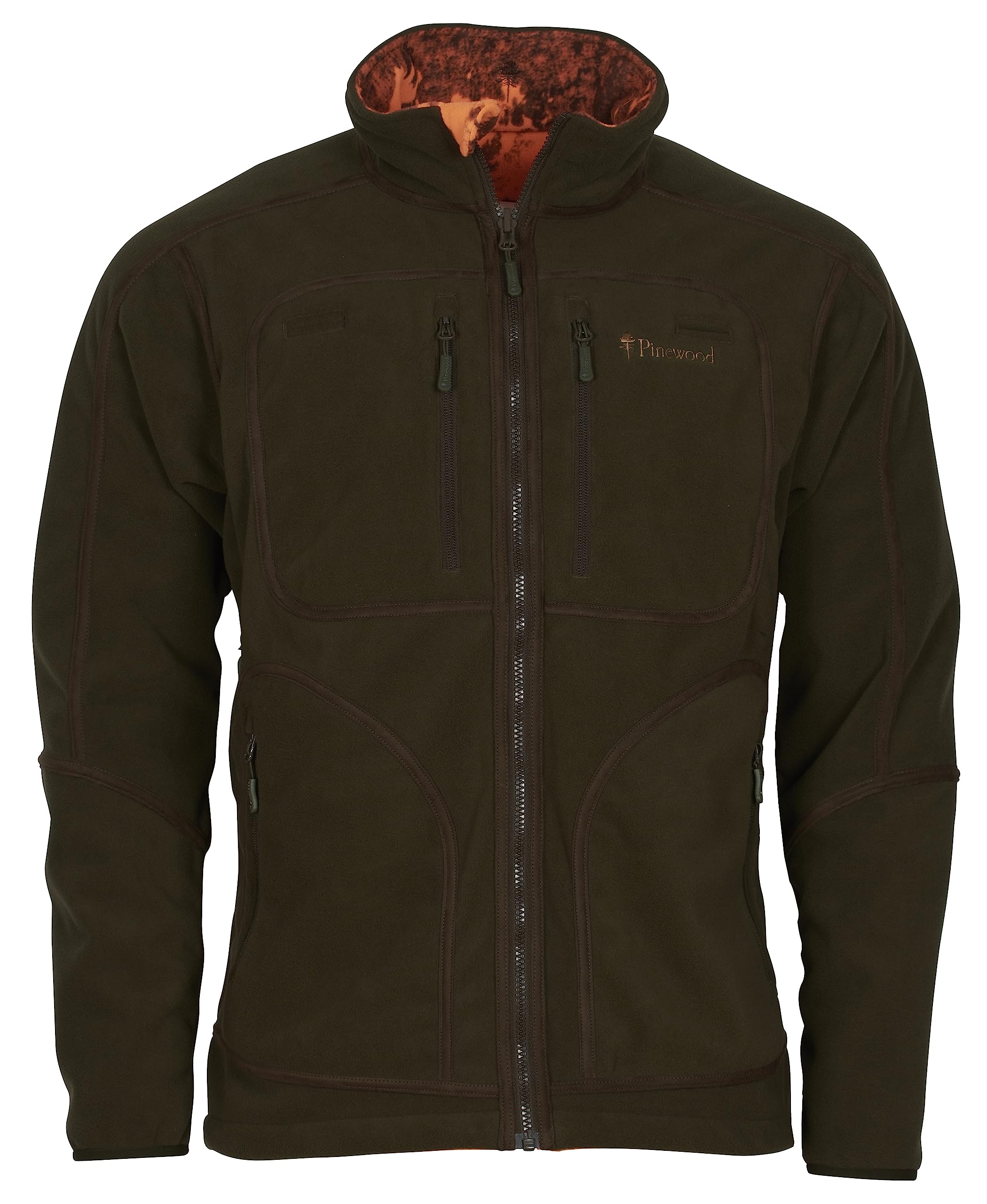 Pinewood Herren Furudal Wendbare Herren Fleecejacke - Hunting Fleecejacken ideal für schnelle Wechsel zwischen Tarnung und Signalfarbe