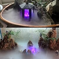 Vista 6 de AGPtEK Aluminum Mist Maker Water Fountain Pond Fogger Air Humidifier Atomizer Mini Fog Machine with 12 Color Changing LED Lights