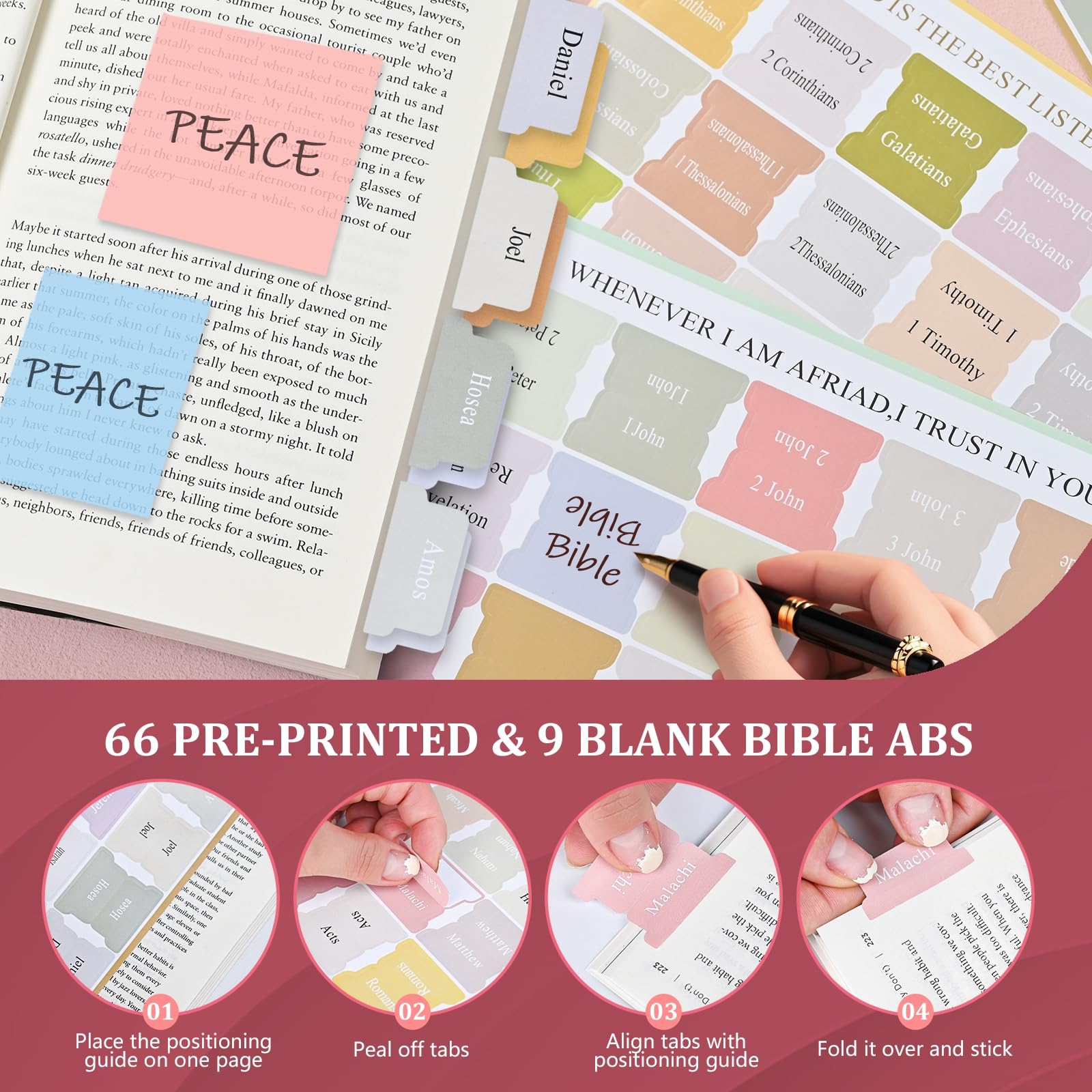 Funda para la Biblia para mujer, bolsa grande para la Biblia con correa para el hombro, soporte de suministros de estudio bíblico incluye pestañas resaltadoras, estuche de kit de diario empaquetado en