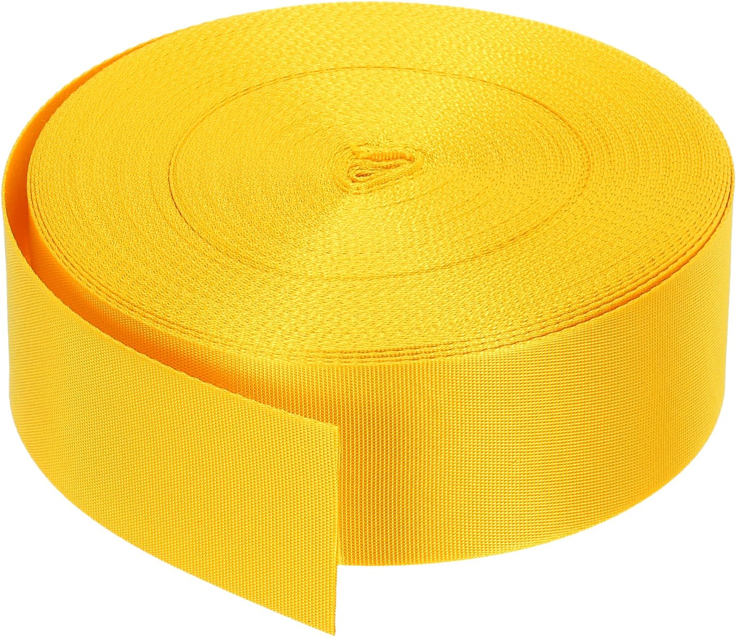 MECCANIXITY Flat Nylon Webbing Strap 3/8 Inch 10 Yards Polypropylene Webbing Corn Yellow for Backpack, Luggage-Rack, Outdoor Climbing, DIY Craft