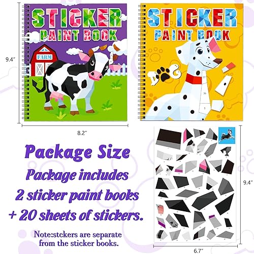 Miniatura 4 de TBEEJ 2 libros de calcomanías para niños de 4 a 8 años, diseños temáticos de animales, regalo de fiesta, crea 20 imágenes