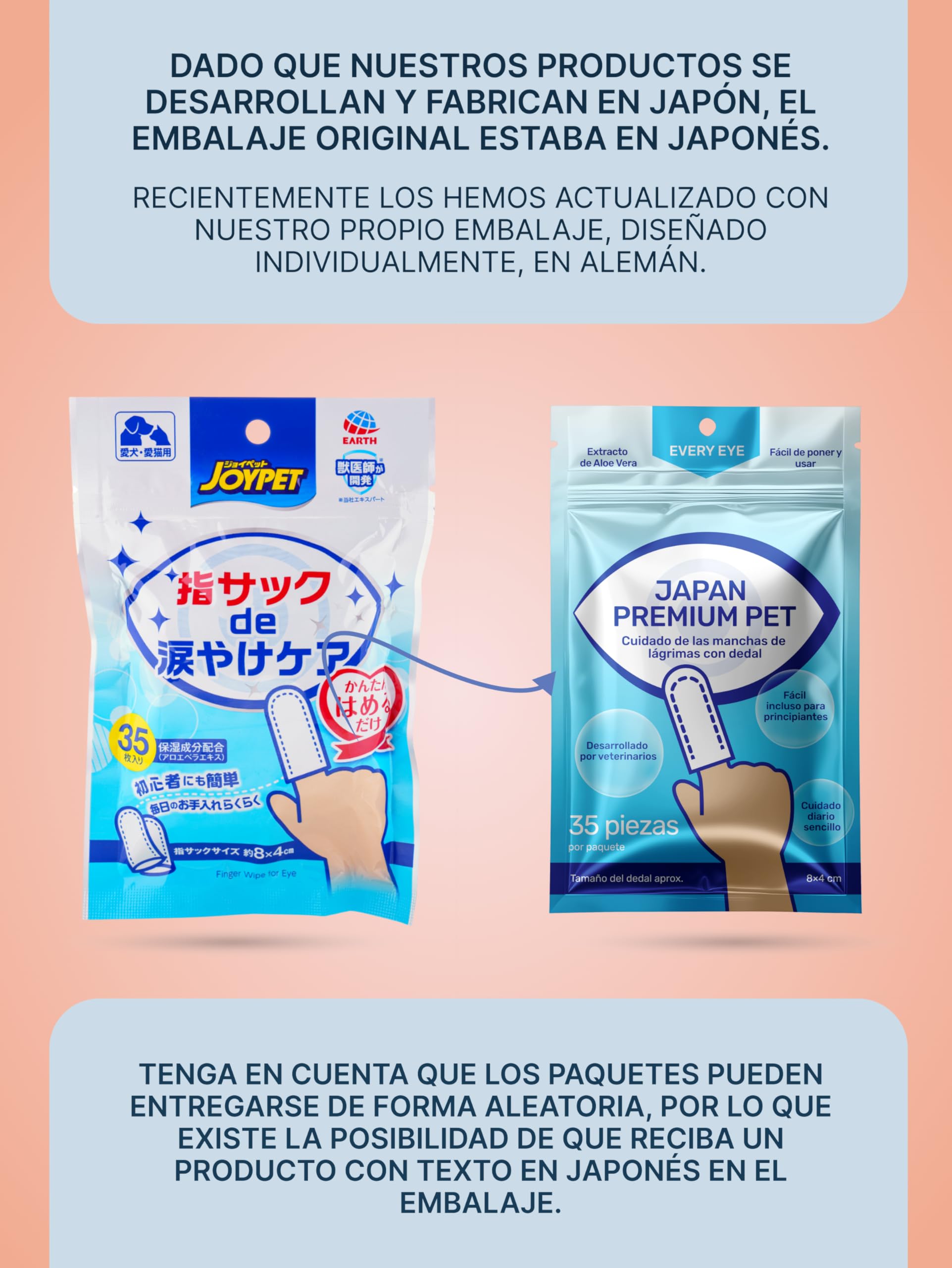 Dog Eye Wipes for Dogs and Cats | Eye Cleaner for Dogs in Finger Pads Format | Dog Eye Cleaner Thimble Type for Tear Stains | 35 Units — view 8
