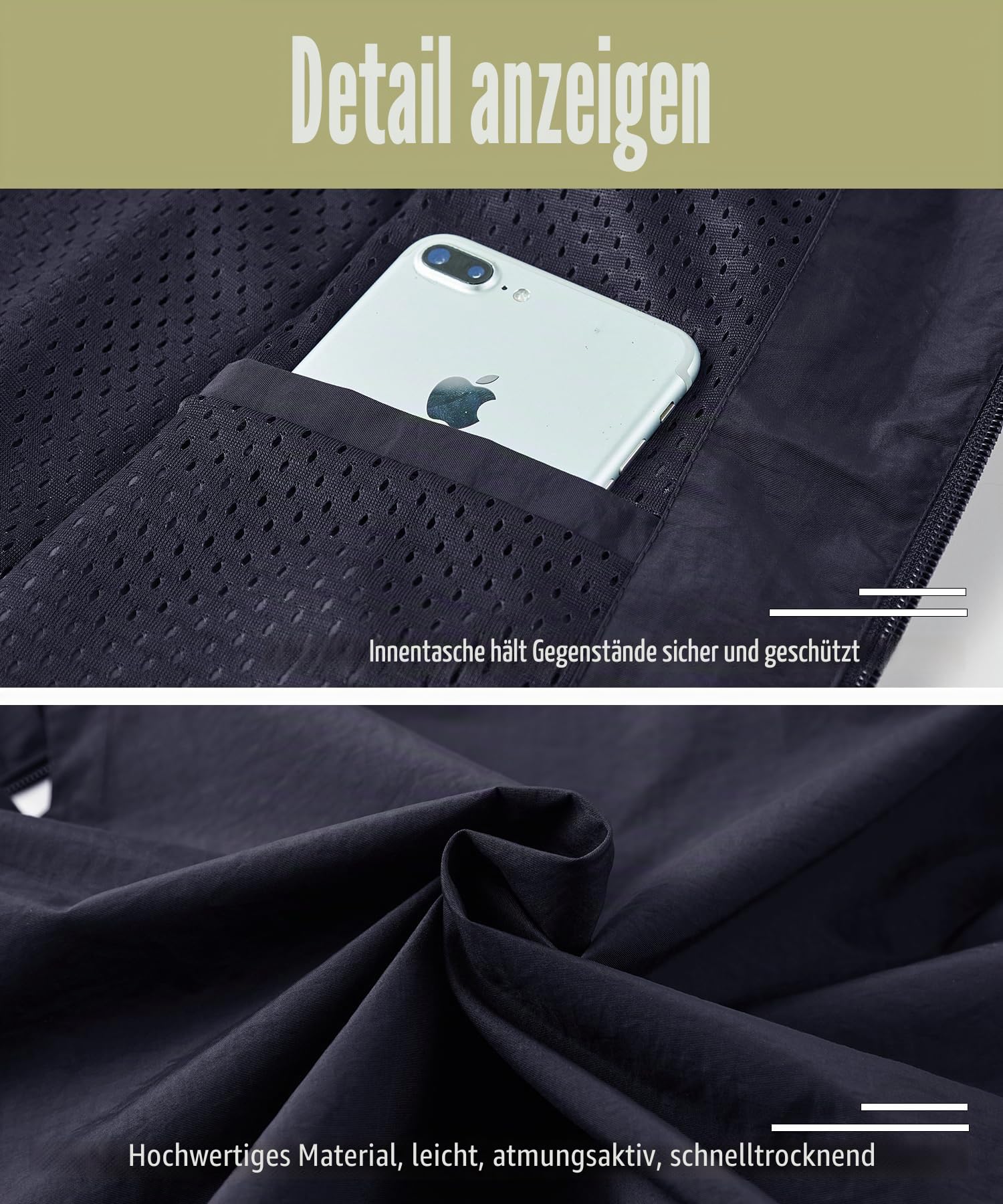 Herren Outdoor Weste Leicht Atmungsaktiv Schnelltrocknende Anglerweste Freizeitweste mit Vielen Taschen Sommer Ärmellose Jacke Winddicht Sport Multifunktionsweste für Camping Fotografie