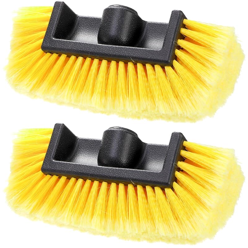 Kit com 2 Cabeças de Escova para Lavagem Automotiva Nagpew, Cerdas Macias, 25,4 x 10,2 x 9,4 cm, Amarelo