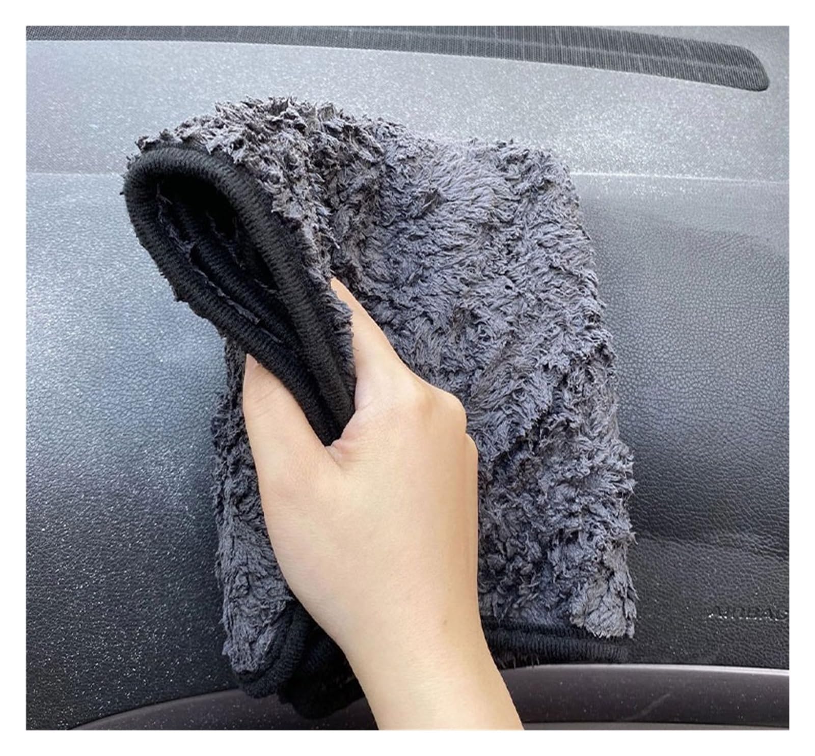 Toalla de Microfibra Absorbente for Lavado de Autos de 40 x 40 cm, paño de Secado for Limpieza de Autos, Toallas for dobladillos, Trapos for el Cuidado de Detalles.(Gray 6pcs)