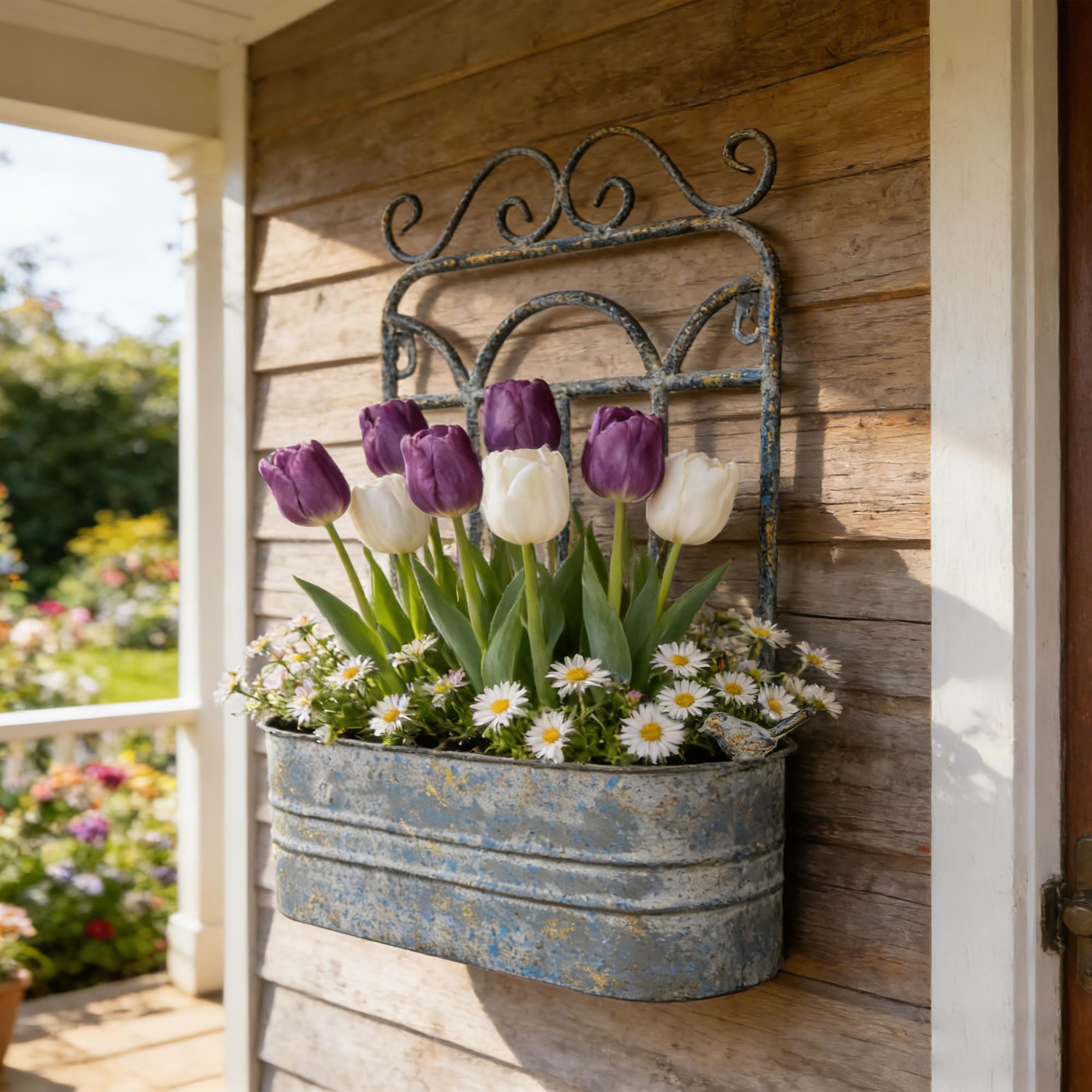 Amazon.com: Zorvynelle Rustic Metal Wall Planter Vintage Wall
