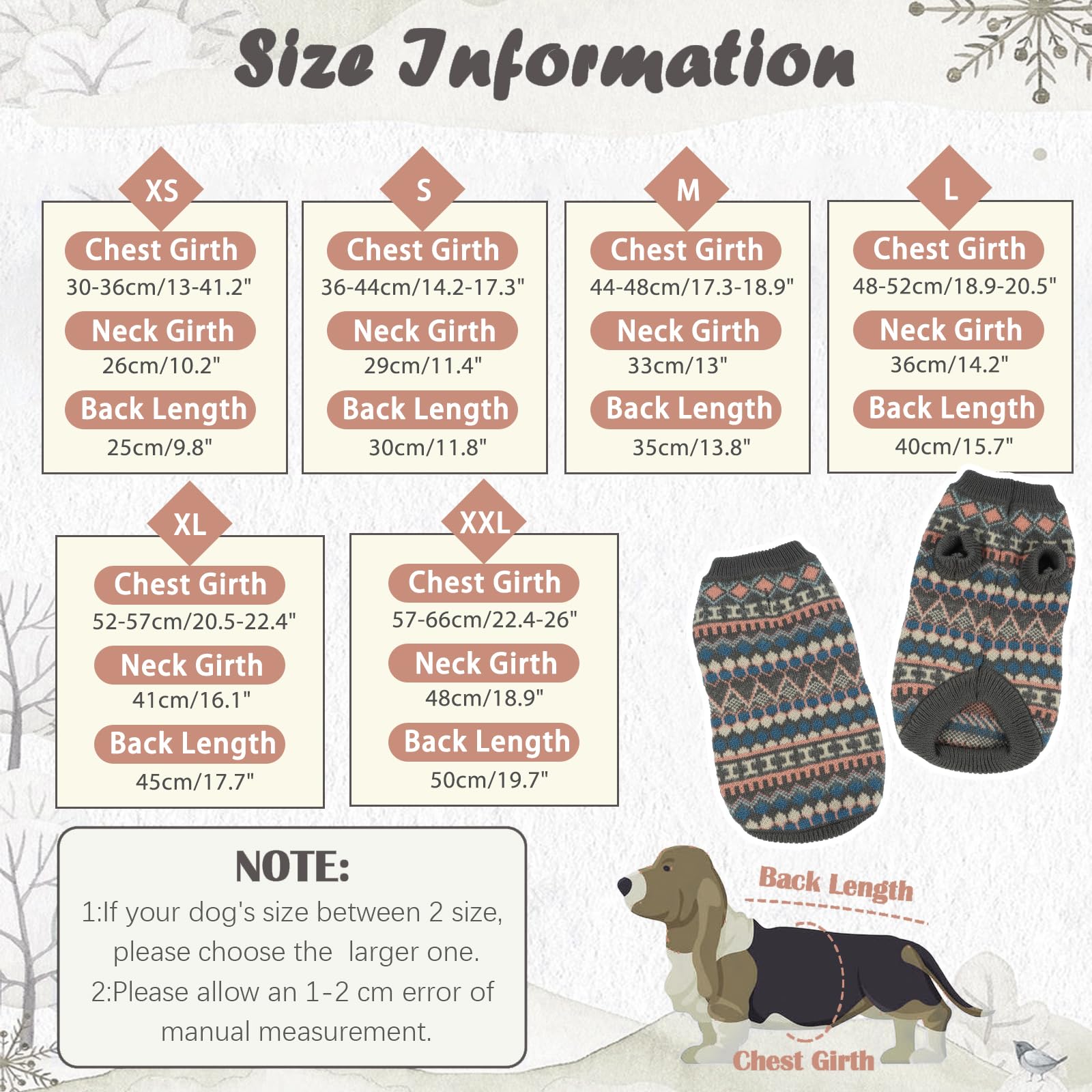 Hjumarayan Dog Jumper, Boho Dog Jumpers Small Medium Large, Knitted Christmas Sweater with Harness Hole - Image 2
