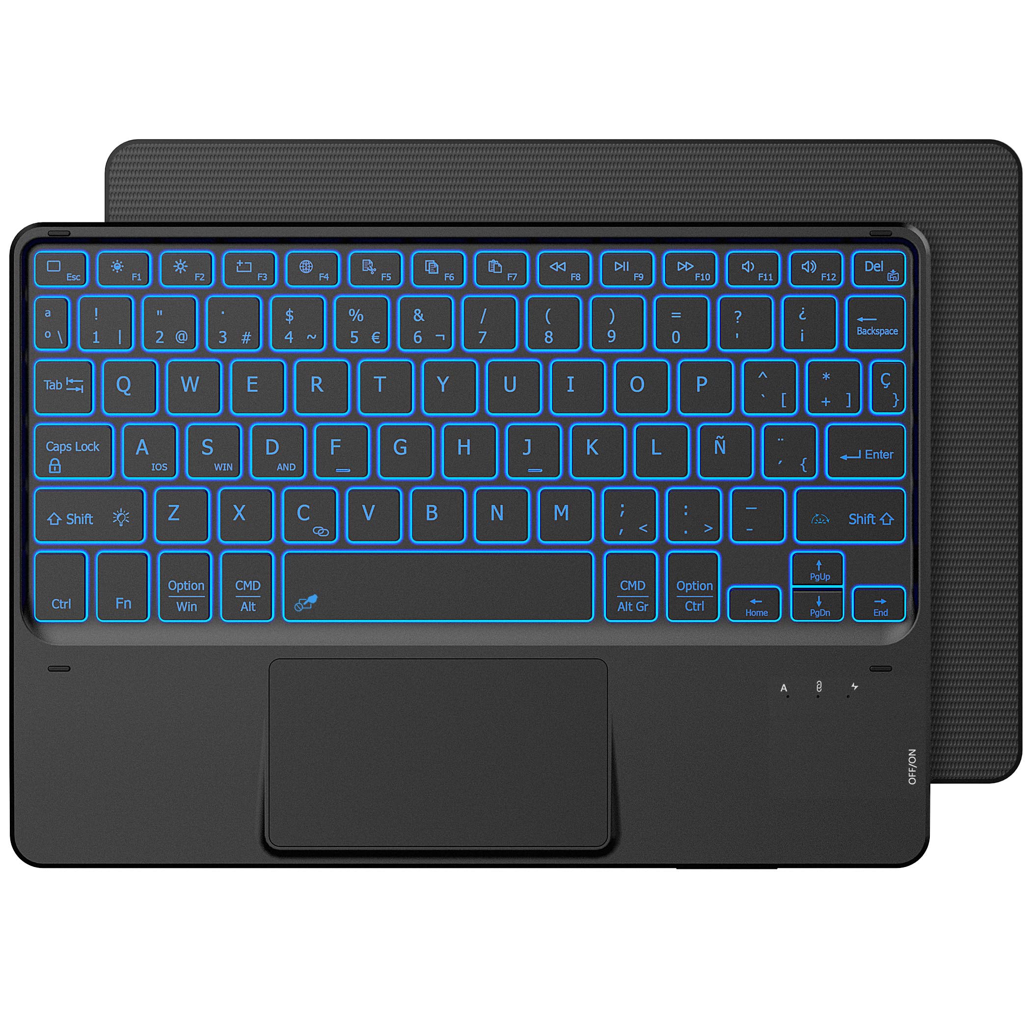 CACOE Toetsenbord met touchpad, draadloos toetsenbord met 7 kleuren