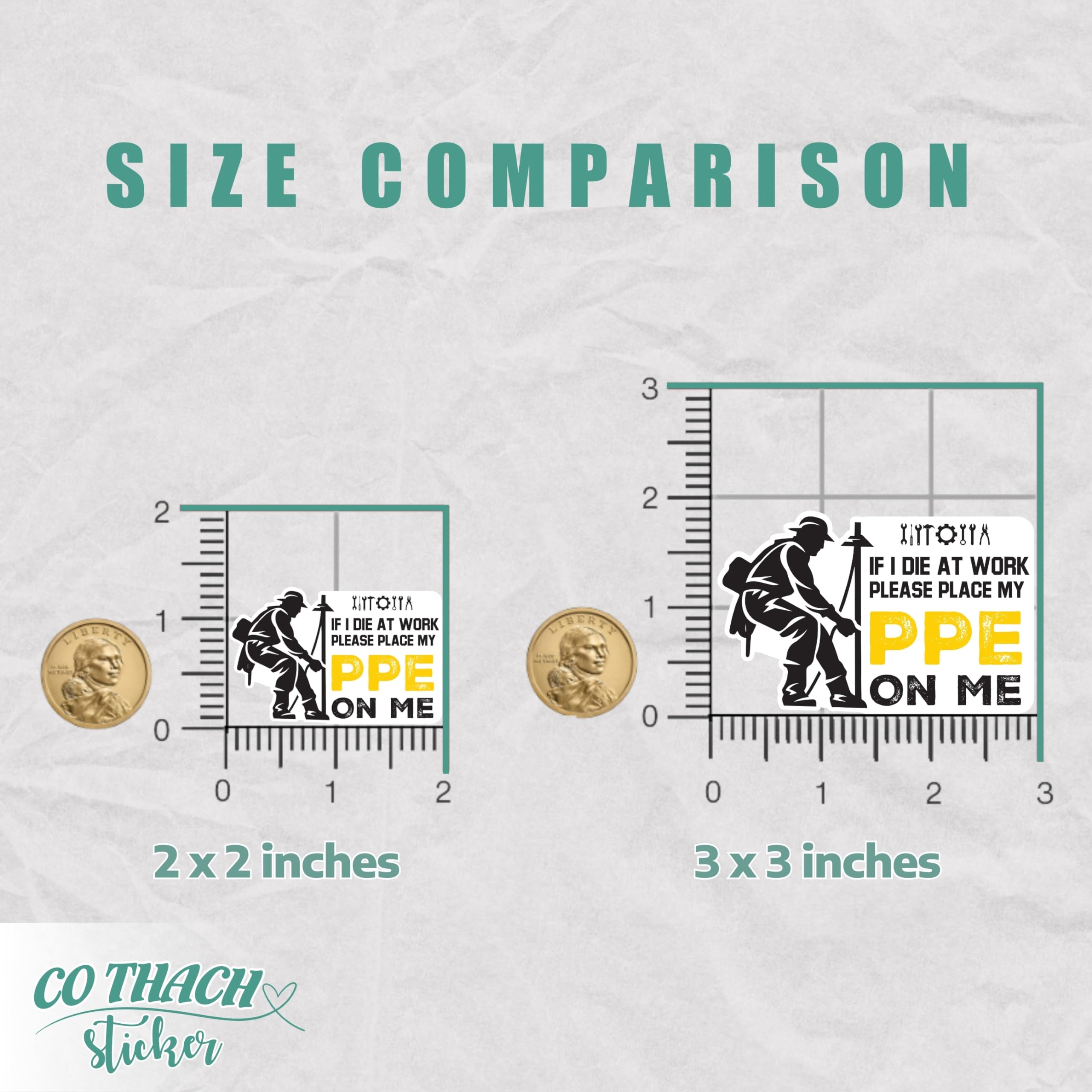 Cothach (3 Pcs) If I Die at Work Please Place My PPE On Me Sticker Funny Electrician Stickers Electrical Engineer Electrician Joke Electrician Appreciation Gifts Decoration Laptop Bottle (2x2 inches)