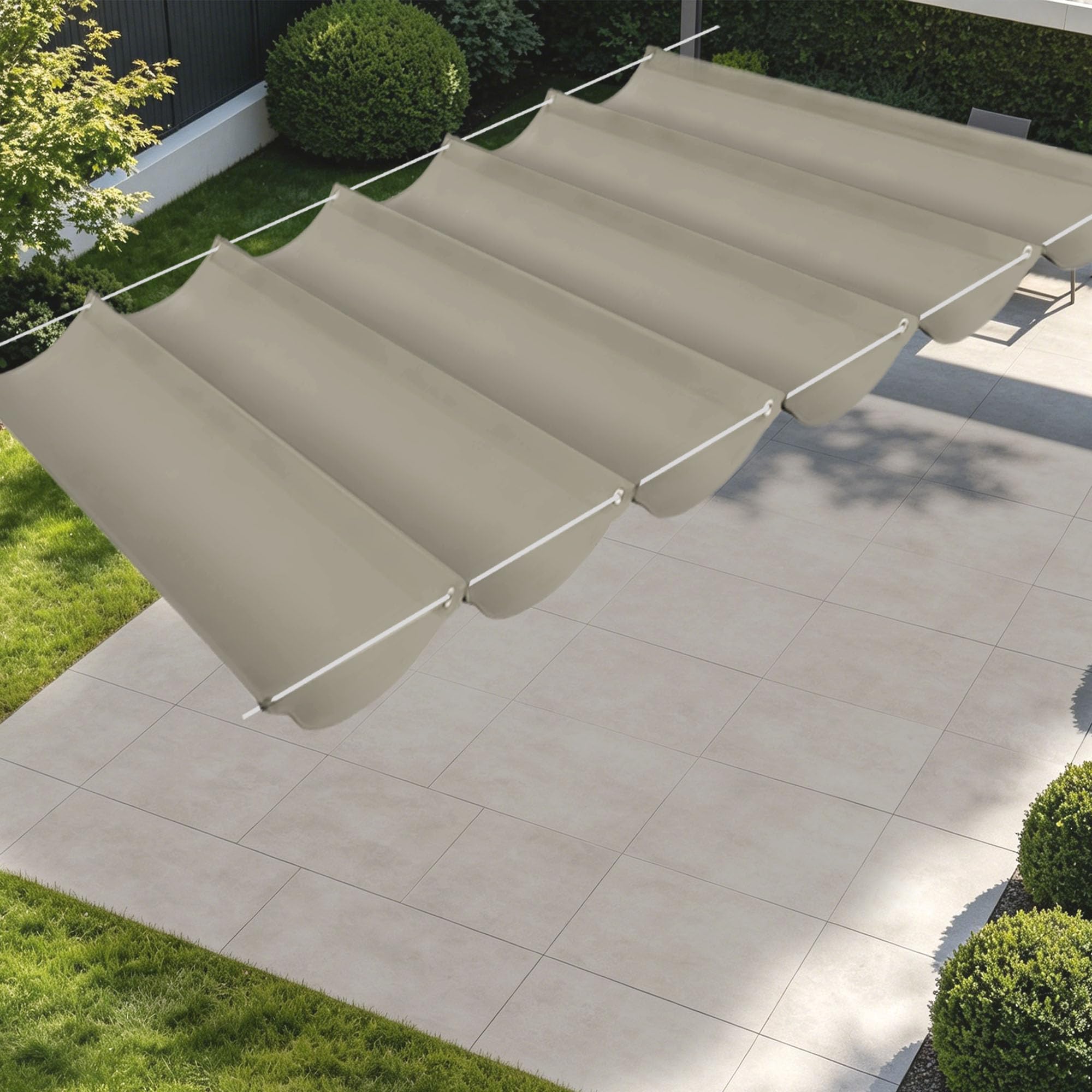 Voiles d'ombrage rétractable anti-UV avec oeillets pour patio
