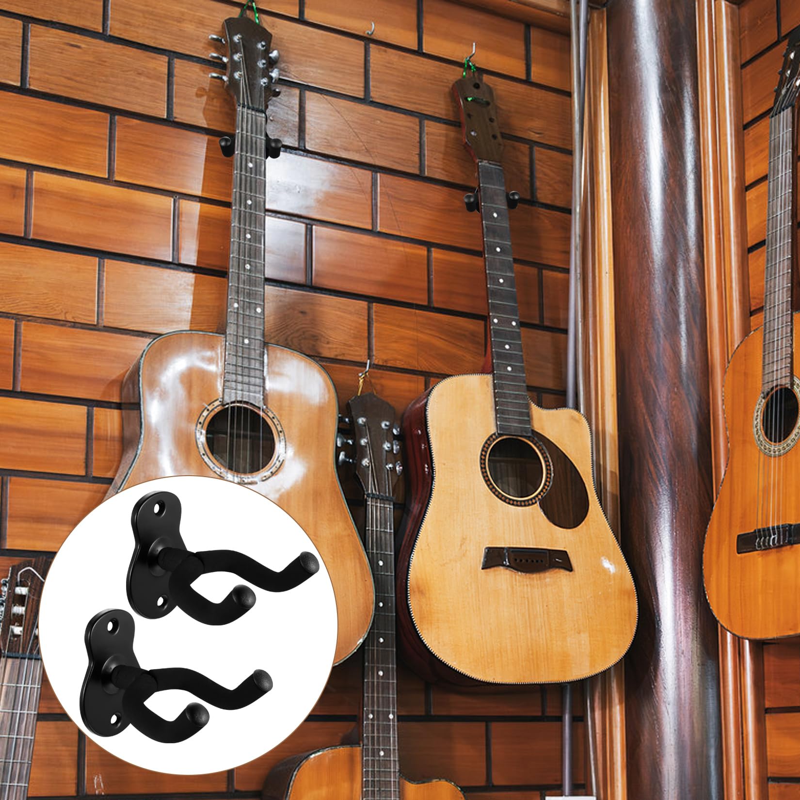 2 sztuki uchwyty na gitarę do zawieszenia na ścianie, uchwyt na ukulele do zawieszenia na ścianie na gitarę akustyczną, basową, elektryczną, klasyczną