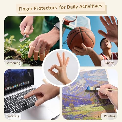 Miniatura 6 de 20 catres de gel para dedos protector de dedos de silicona para resbalones de grietas de piel seca cubiertas de dedos para dedo gatillo eccema de