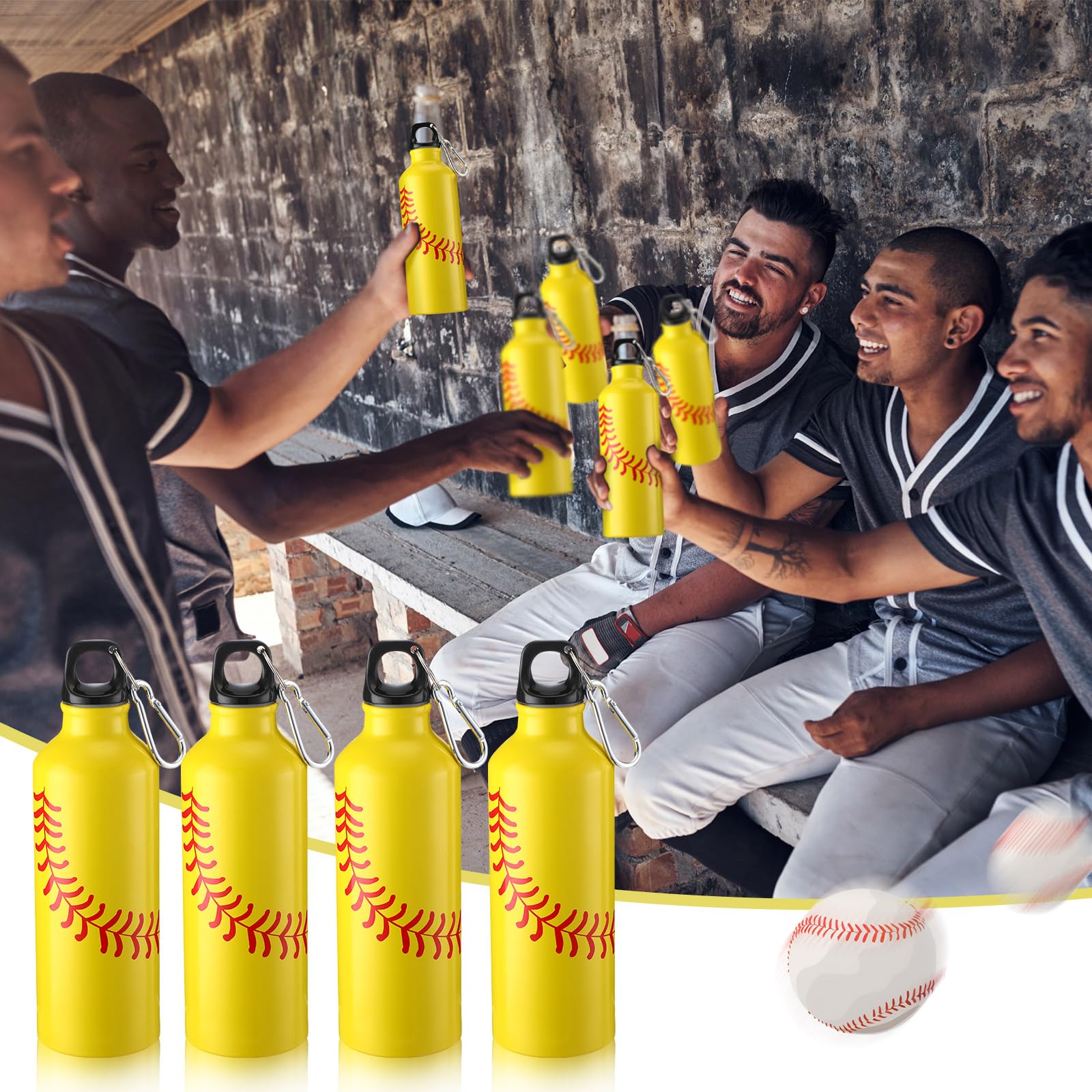 Gandeer 12 Pieces Aluminum Water Bottle 17 Oz Aluminum Bike Water
