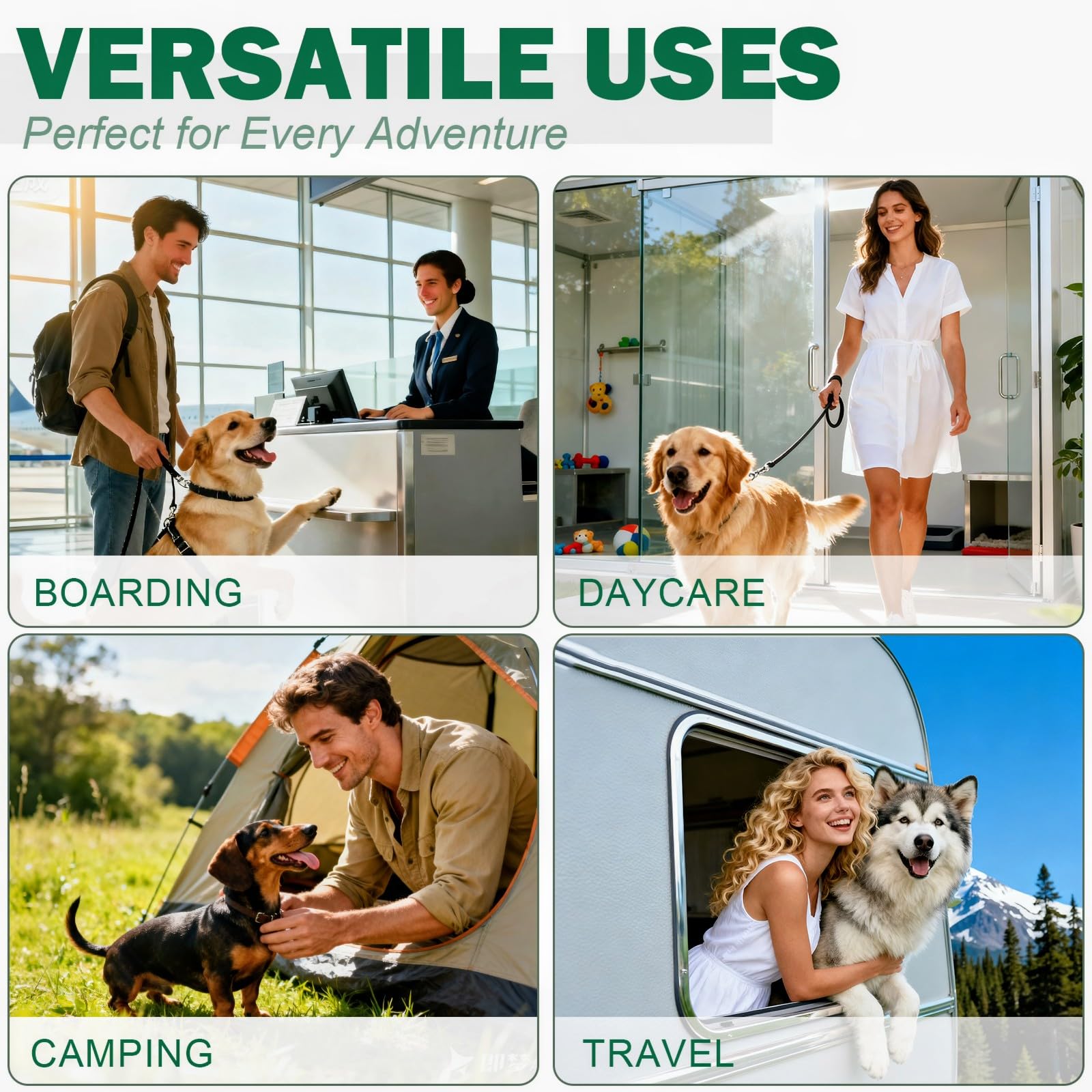 Pet Travel Essentials Kit de voyage pour chien avec 2 bols pliables, pochette à friandises en silicone, bouteille d'eau pliable, sac de transport en maille, support de sac à déchets, sangle