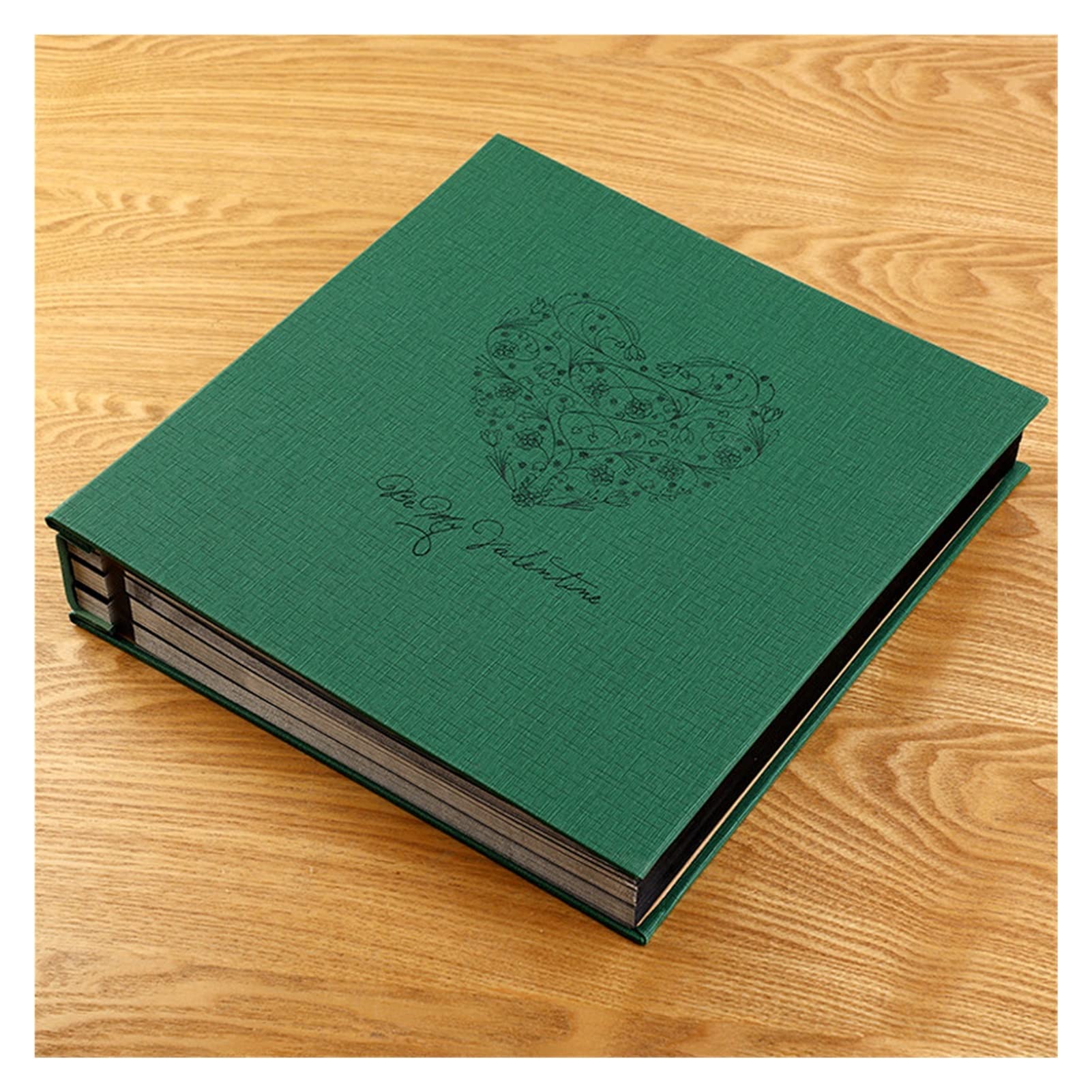 Album fotograficzny na stronie samoprzylepnej, Pu Skórzana osłona majsterkowanie Album magnetyczny obraz, duża pojemność zdjęcie książki, 40 arkuszy (Color : Green, Size : 12.3" x 13.1")