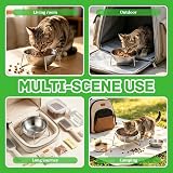 Gamelle surélevée en acier inoxydable pour chat avec nourriture et eau - 7
