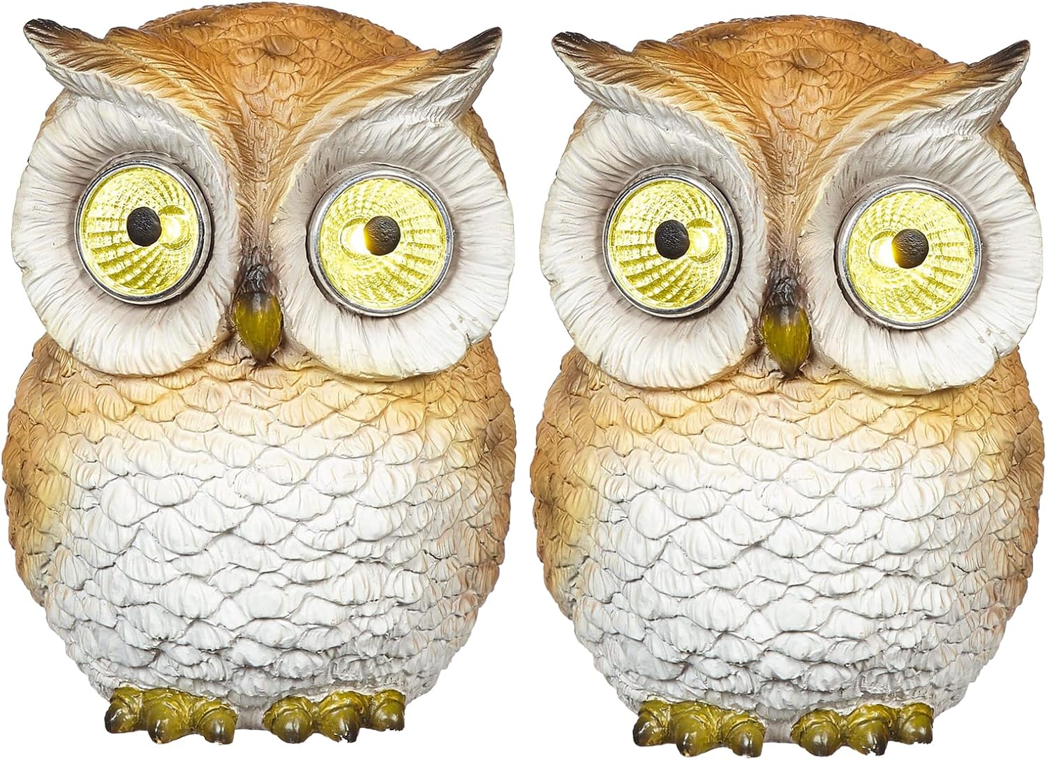 Garden Statues Owl Figurines with Solar LED Lights, Unique