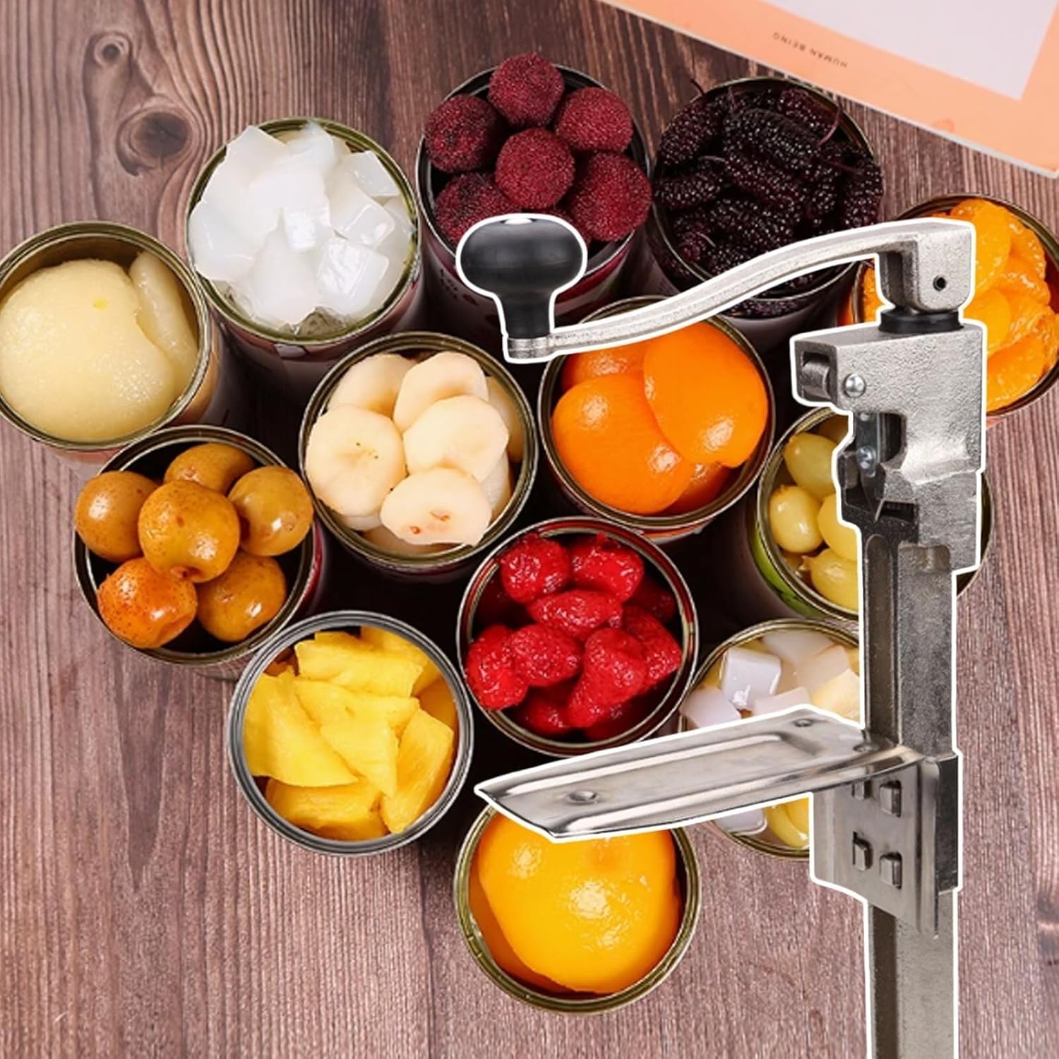 Safe Cut Can Opener, Manual Commercial Can Opener, Industrial Can Opener, Can Opener Heavy Duty, For Restaurant, Table Stainless Steel Can Opener(Large)