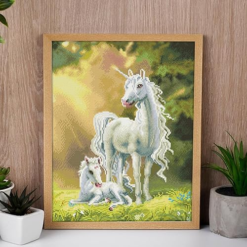 Miniatura 4 de DIAMOND ART BY LEISURE ARTS Kits de pintura de diamantes para adultos de 16 x 20 pulgadas, unicornios avanzados, taladro completo, kits de arte,