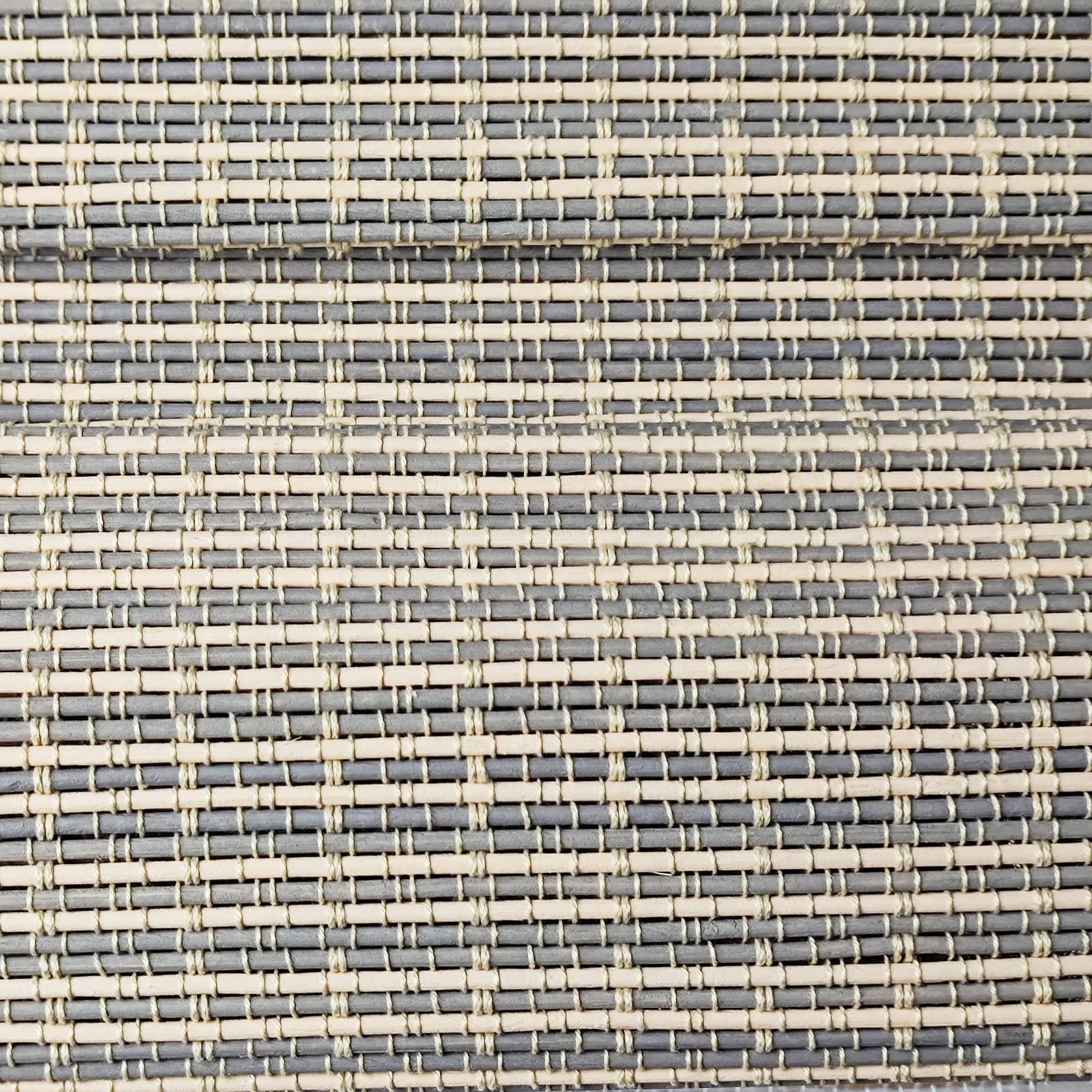 LETAU Cordless Wood Window Shades Blinds, Grey Bamboo Roman Shades, Pattern 10