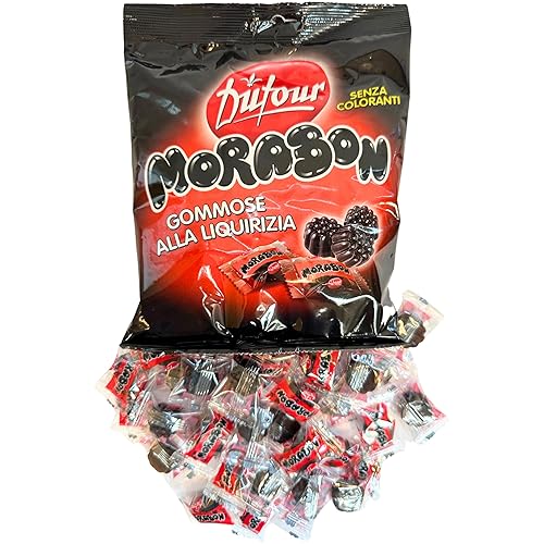 Miniatura 4 de Dufour Morabon - Caramelo italiano suave de regaliz italiano de Italia, 5.29 onzas (5.29 oz) Gomitas de regaliz negras envueltas individualmente,