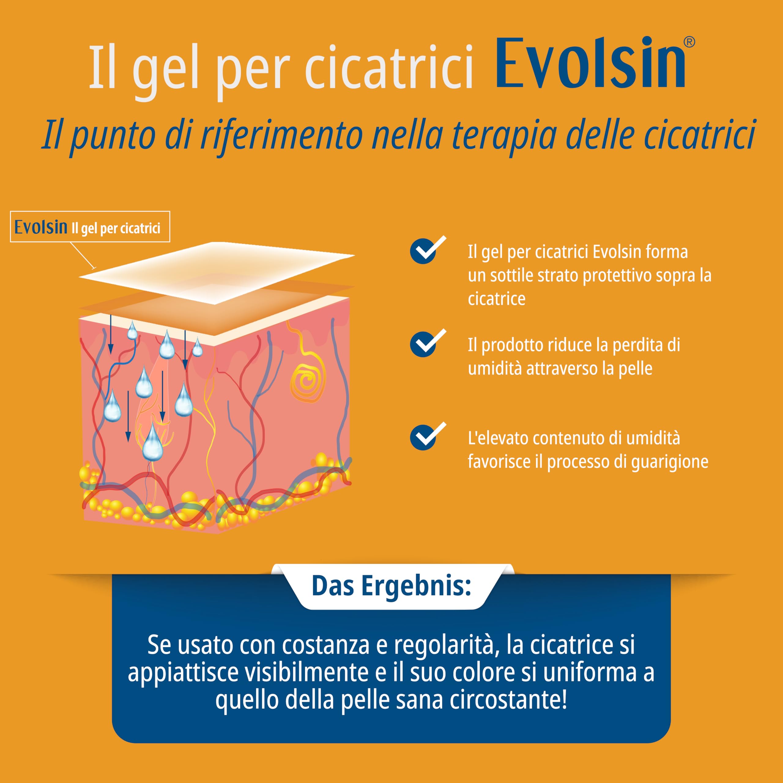 Evolsin Gel silicone per cicatrici 20 g riduce visibilità tensione prurito