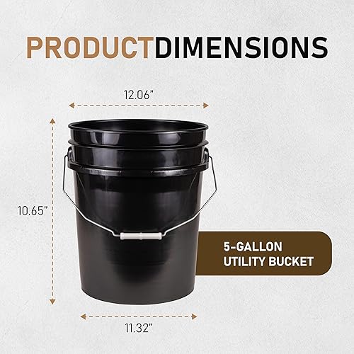 Miniatura 2 de ATERET Cubo y tapa blanca de 5 galones, cubo multiusos duradero de 90 mil, grado alimenticio, plástico sin BPA, fabricado en Estados Unidos (paquete