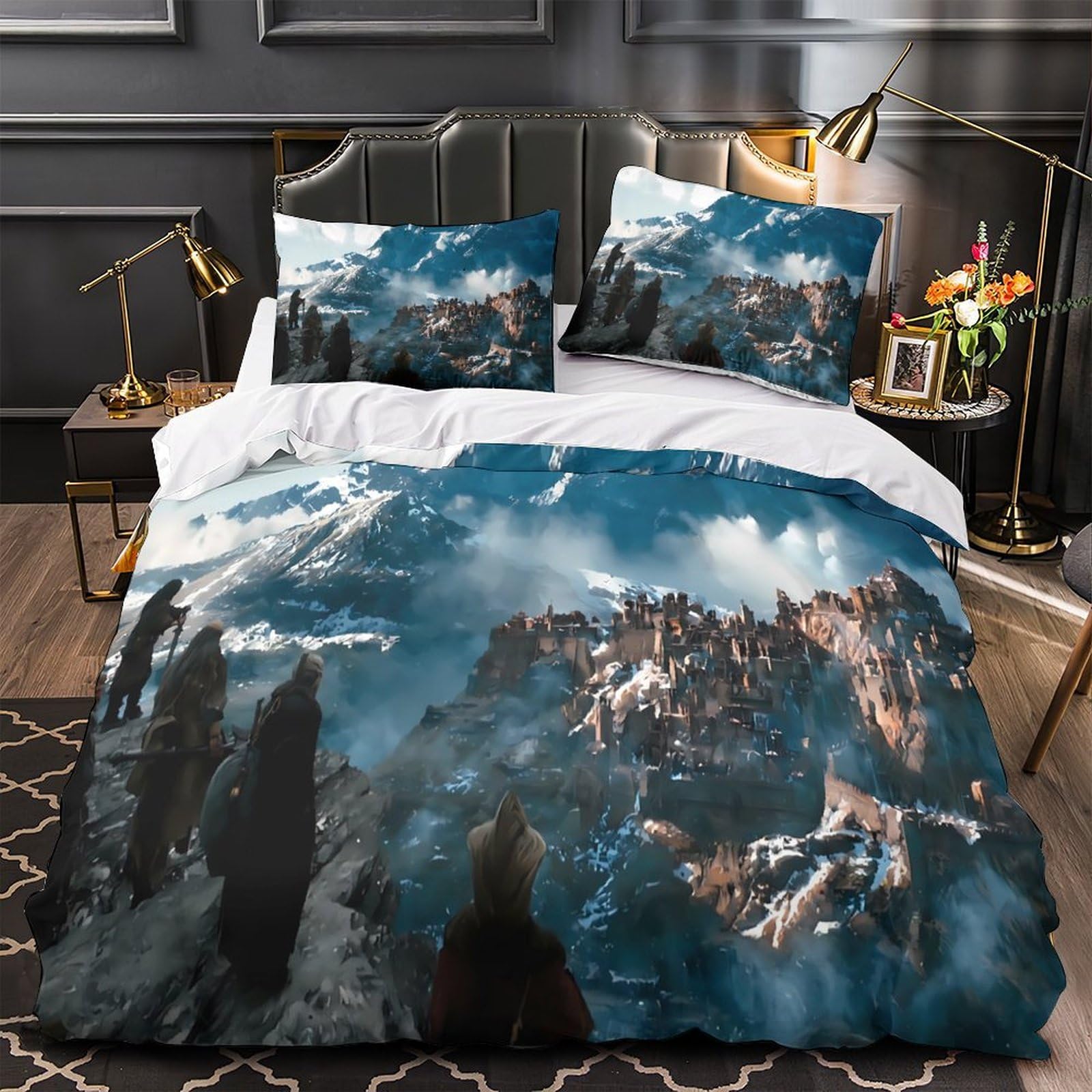 Ensemble de literie microfibre résistante 3D effet taie super douce lit simple 135x200