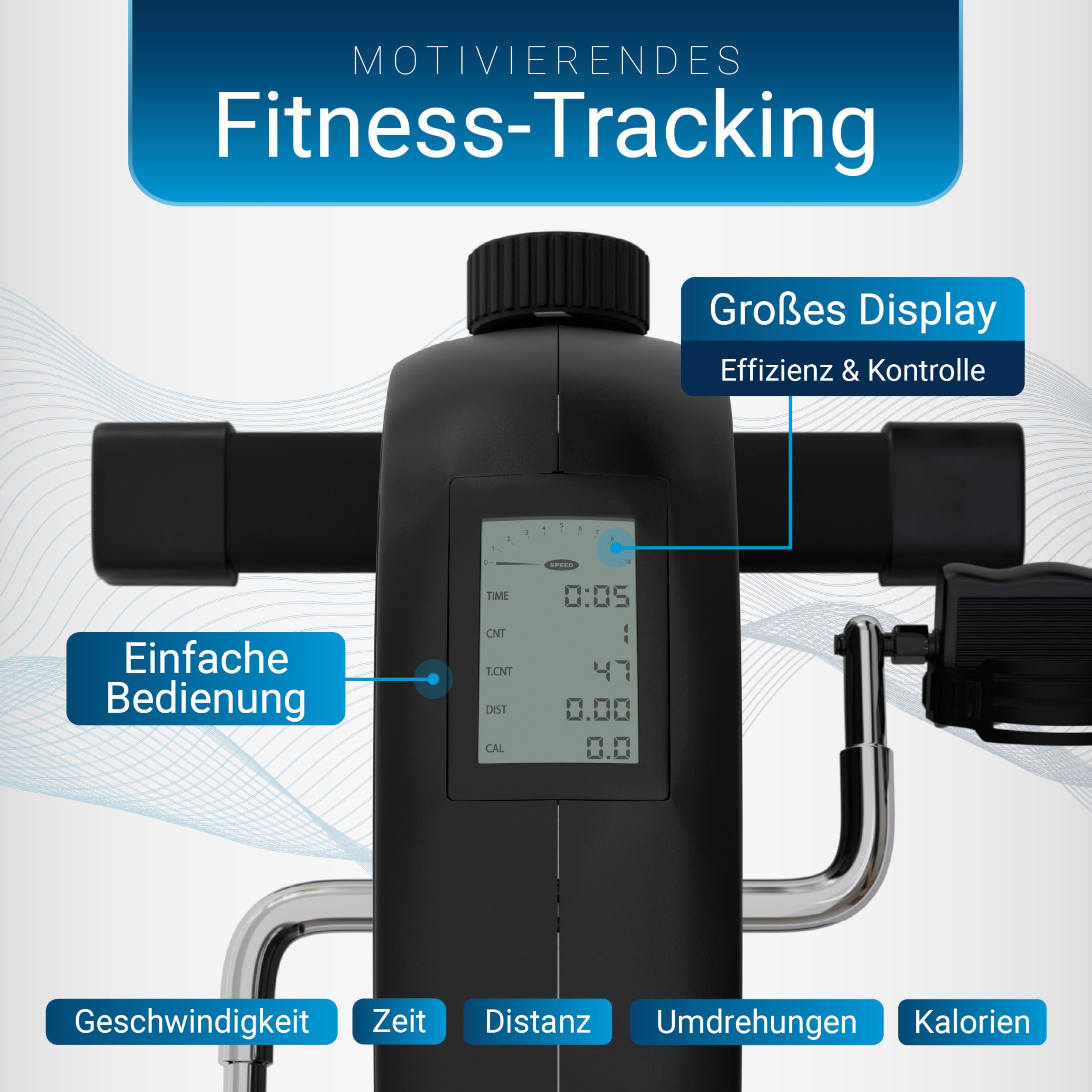 Juskys Pedaltrainer Sportivo - leiser Heimtrainer Fitnessgerät für Senioren