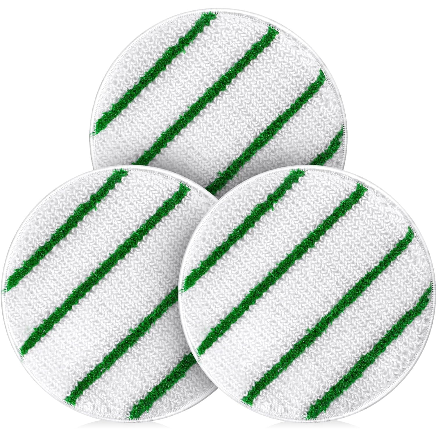 Photo 1 of 19 Inch Carpet Scrubber Brush Pads, 3 Pack Commercial Synthetic Carpet Bonnet with Scrub Strips, Compatible with 175-300 RPM Floor Machines for Hotel, Office, and School Cleaning