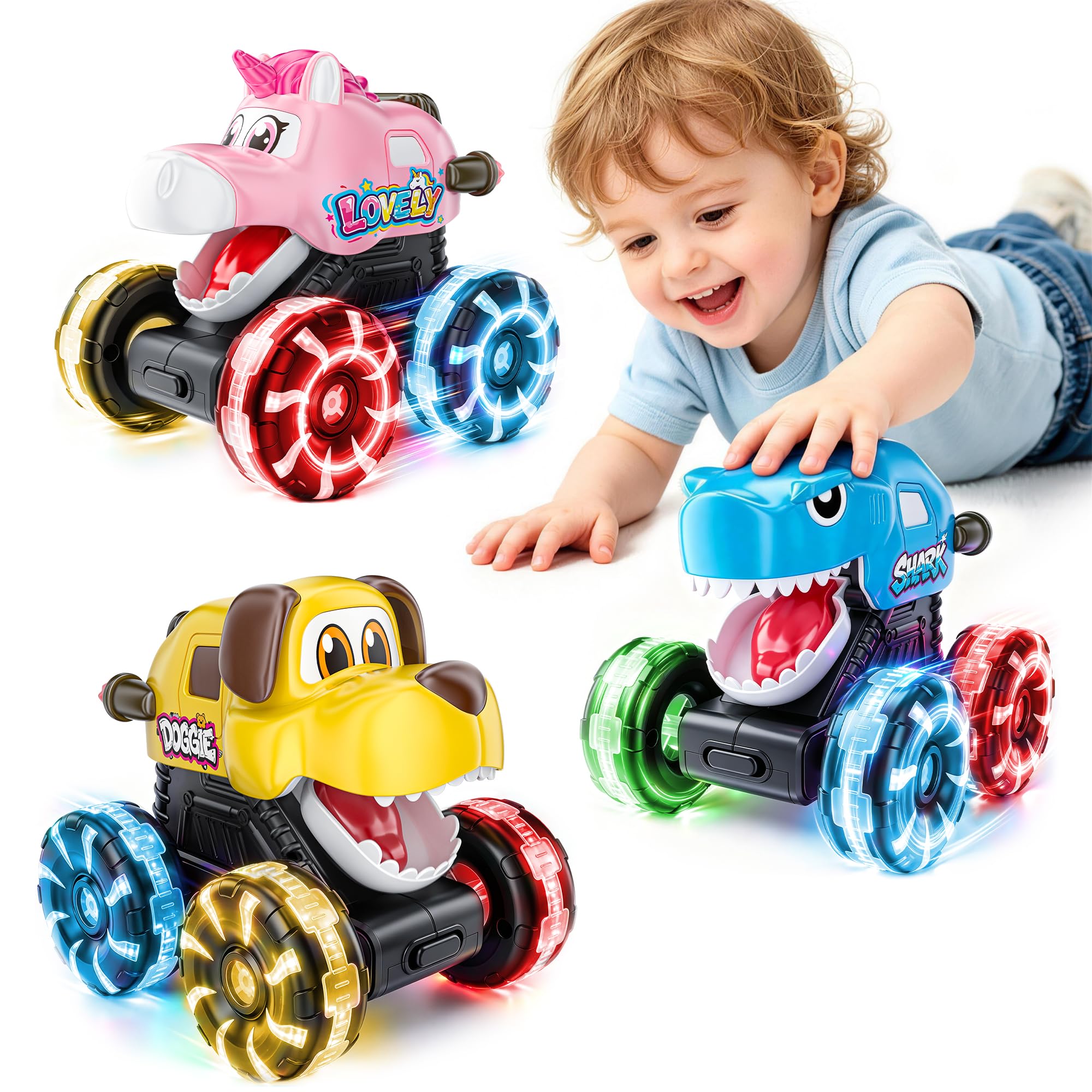 Kssvzz Monster Truck Toys Cars for 2 3 4 5 6 Year Old Boys Girls