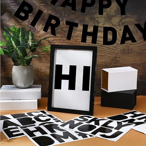 Miniatura 4 de Panelee 145 piezas de 20 hojas de calcomanías grandes de vinilo de 4 pulgadas, calcomanías de letras del alfabeto, letras con números,