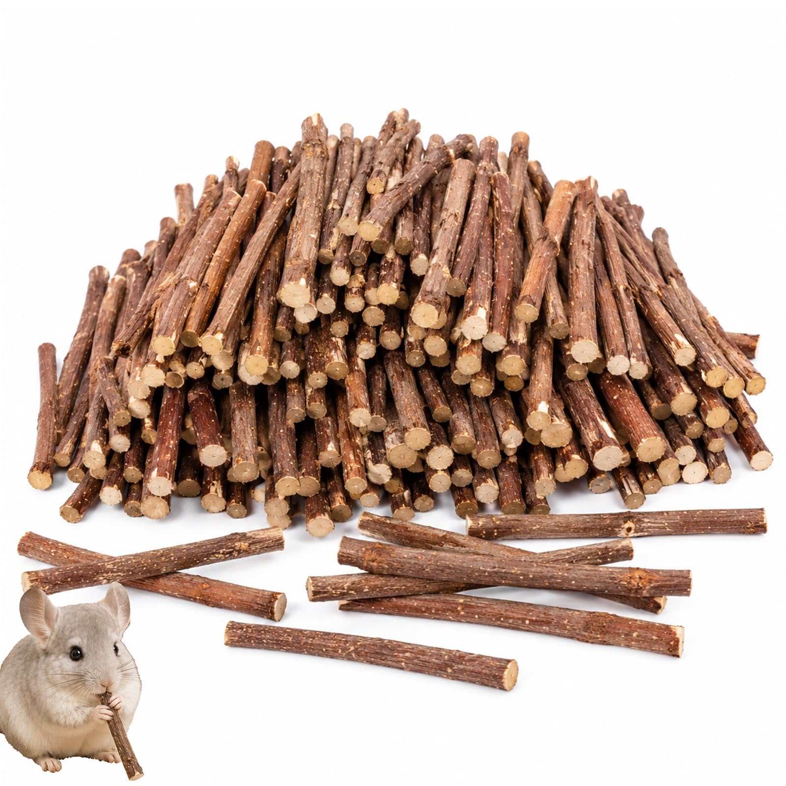 Zuckset 500g Apple Tree Sticks, 15 cm Chews for Hamsters and Guinea Pigs