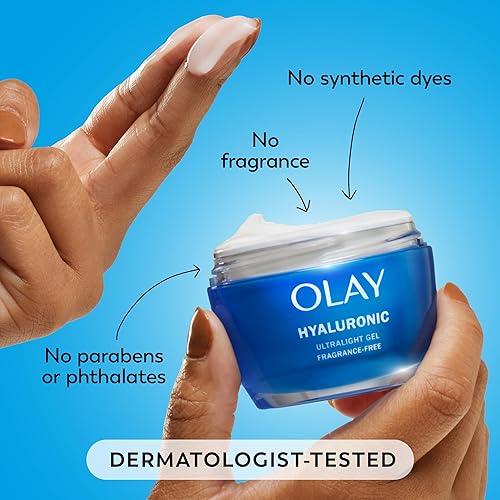 Miniatura 6 de Olay New Regenerist Hyaluronic + Peptide 24 Gel hidratante facial, sin fragancia, tamaño de prueba. 5 onzas