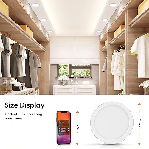 Miniatura 3 de NOVELUX Lámpara de techo LED pequeña empotrada de 7 pulgadas con certificación ETL, regulable, luz diurna de 5000 K, luminaria de techo de panel