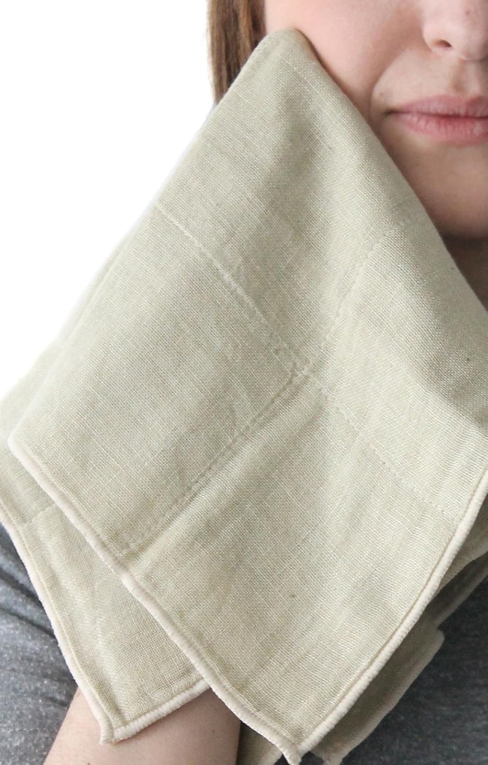 IPPINKA Nawrap Organic Cotton Face Towel, Durable, Absorbent and Quick-Dry, Green